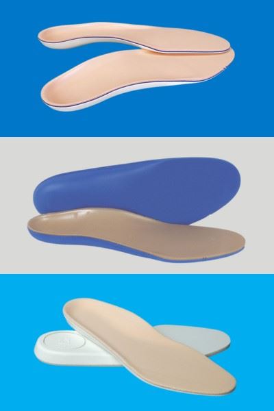 graphic of three types of diabetic insoles