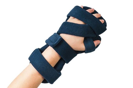 resting hand splint on persons hand