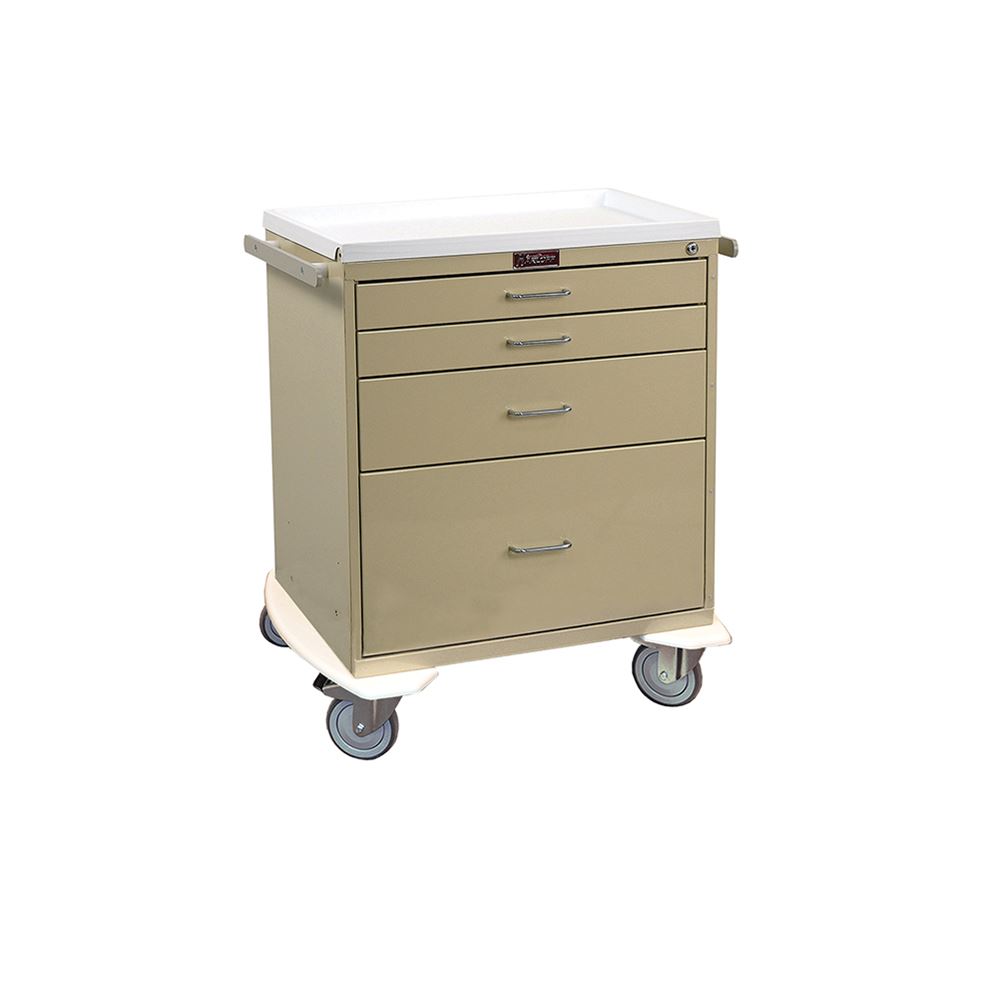 Harloff Classic Line 4-Drawer Workstation Cart, Key Lock