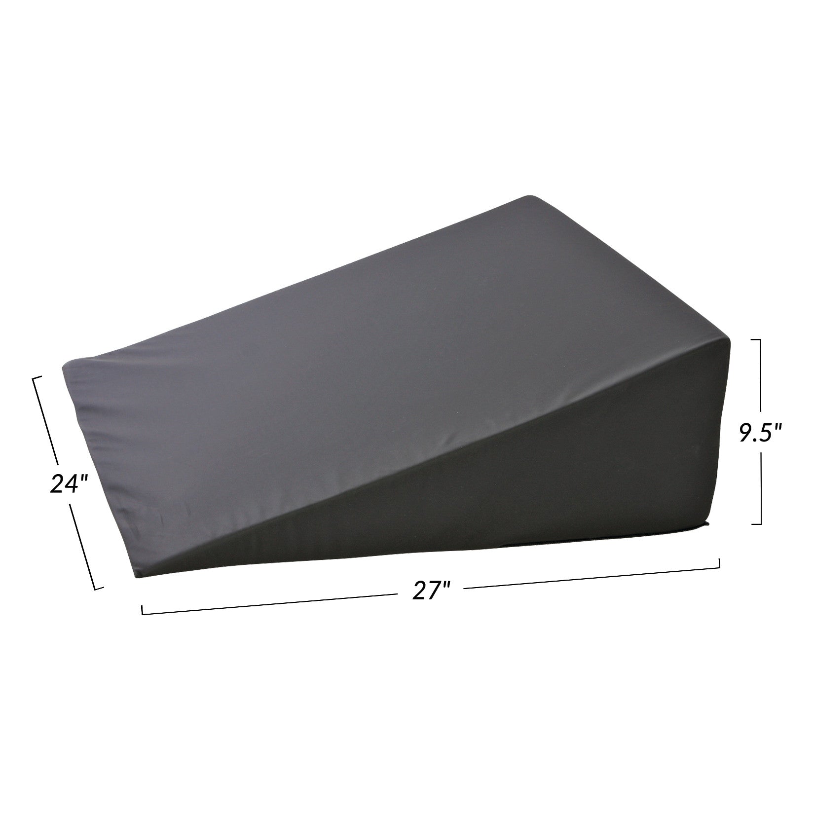 AliMed Bariatric Anti-Reflux Elevating Bed Wedge in dark gray, measuring 24' x 27' x 9.5'.
