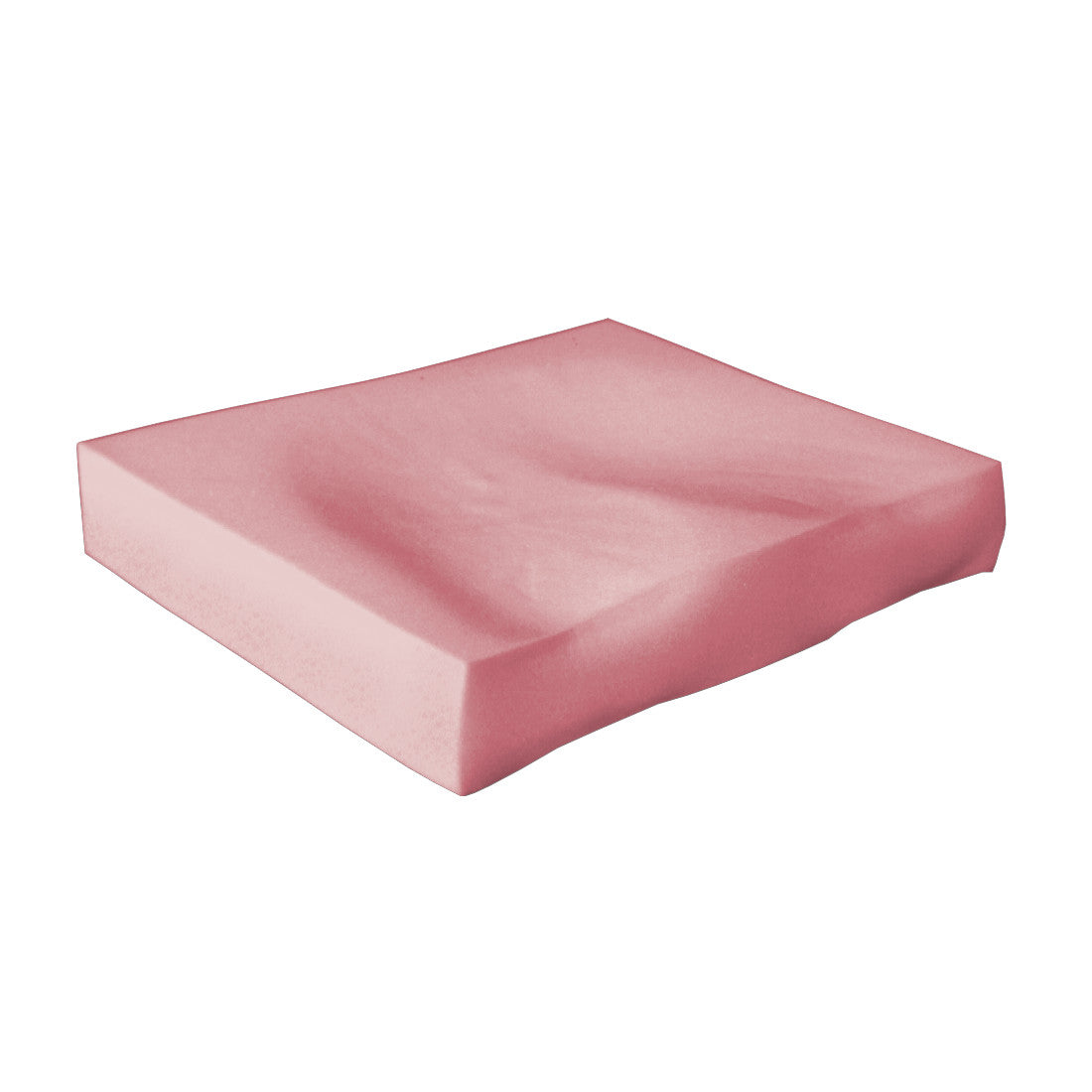 AliMed Basic T-Foam Wheelchair Cushion is a pink, square foam cushion designed to provide comfort and support for wheelchair users.