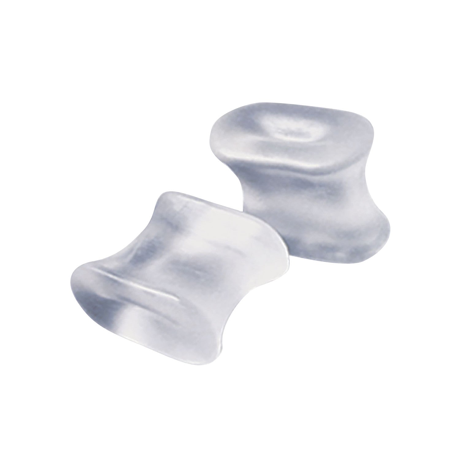 Two Smooth Trip Saddlebags, clear silicone earplugs, designed for noise reduction and comfortable fit.