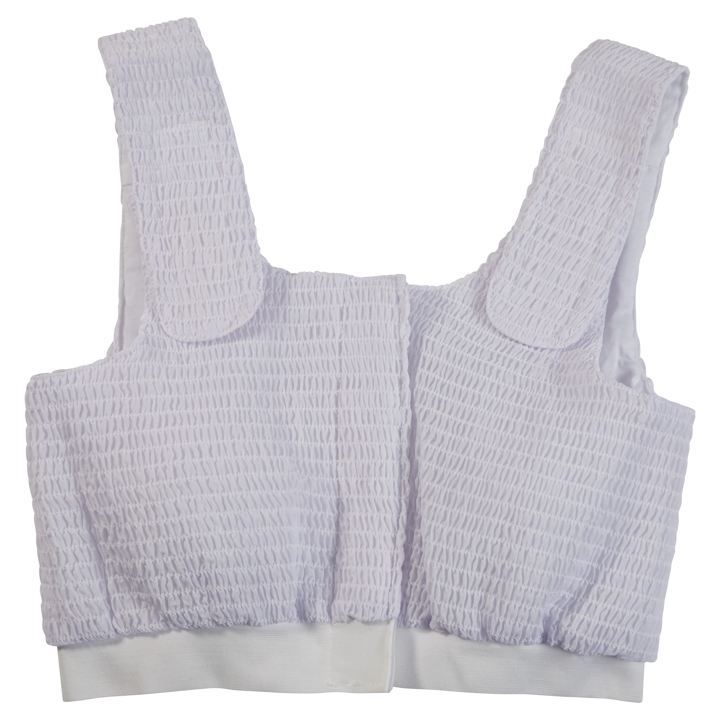 Expand-A-Band Compression Bra in light purple with wide straps and textured fabric, designed for post-surgical support.