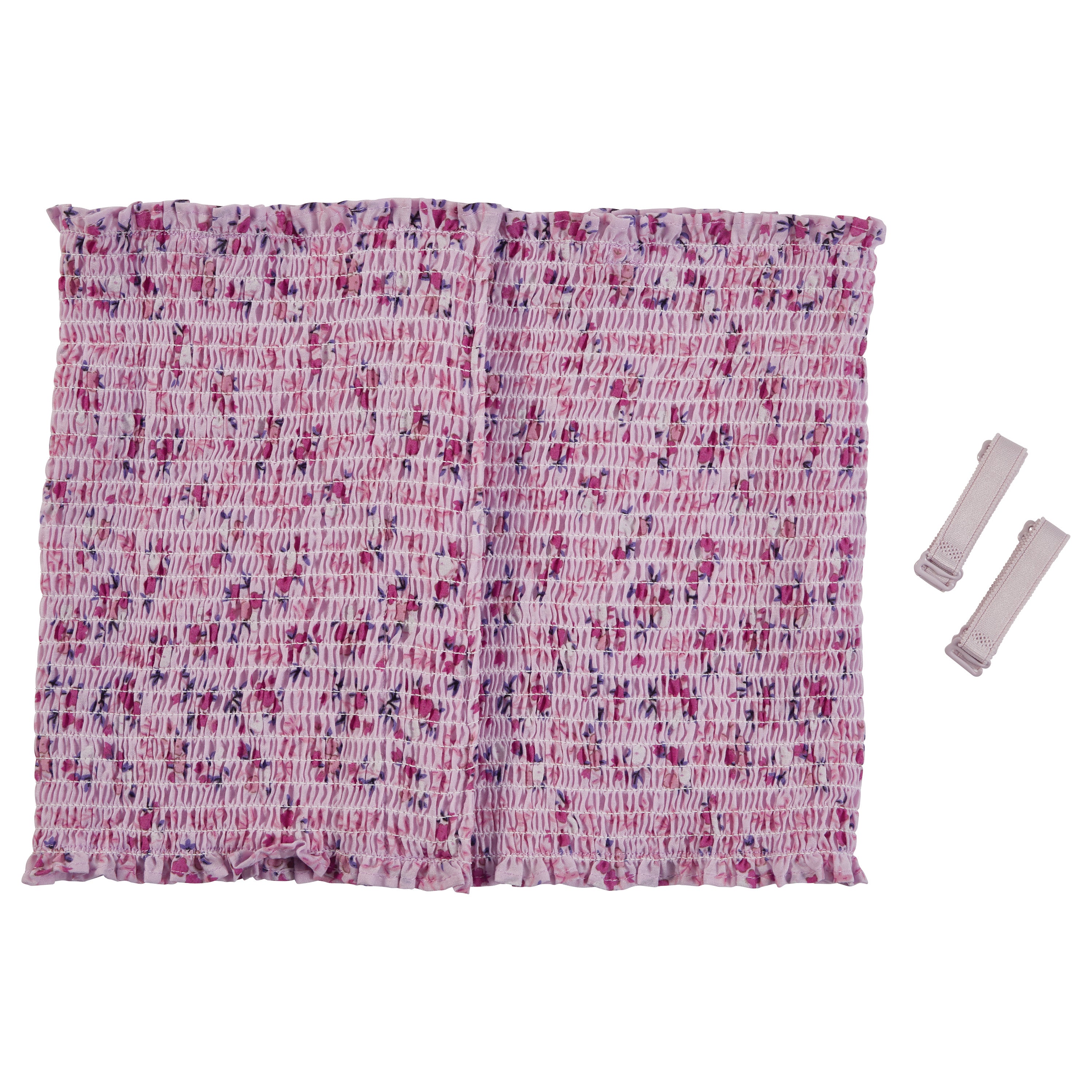 A pink and purple Expand-A-Band Lined Breast Binder with a shirred design, accompanied by two matching adjustable straps.