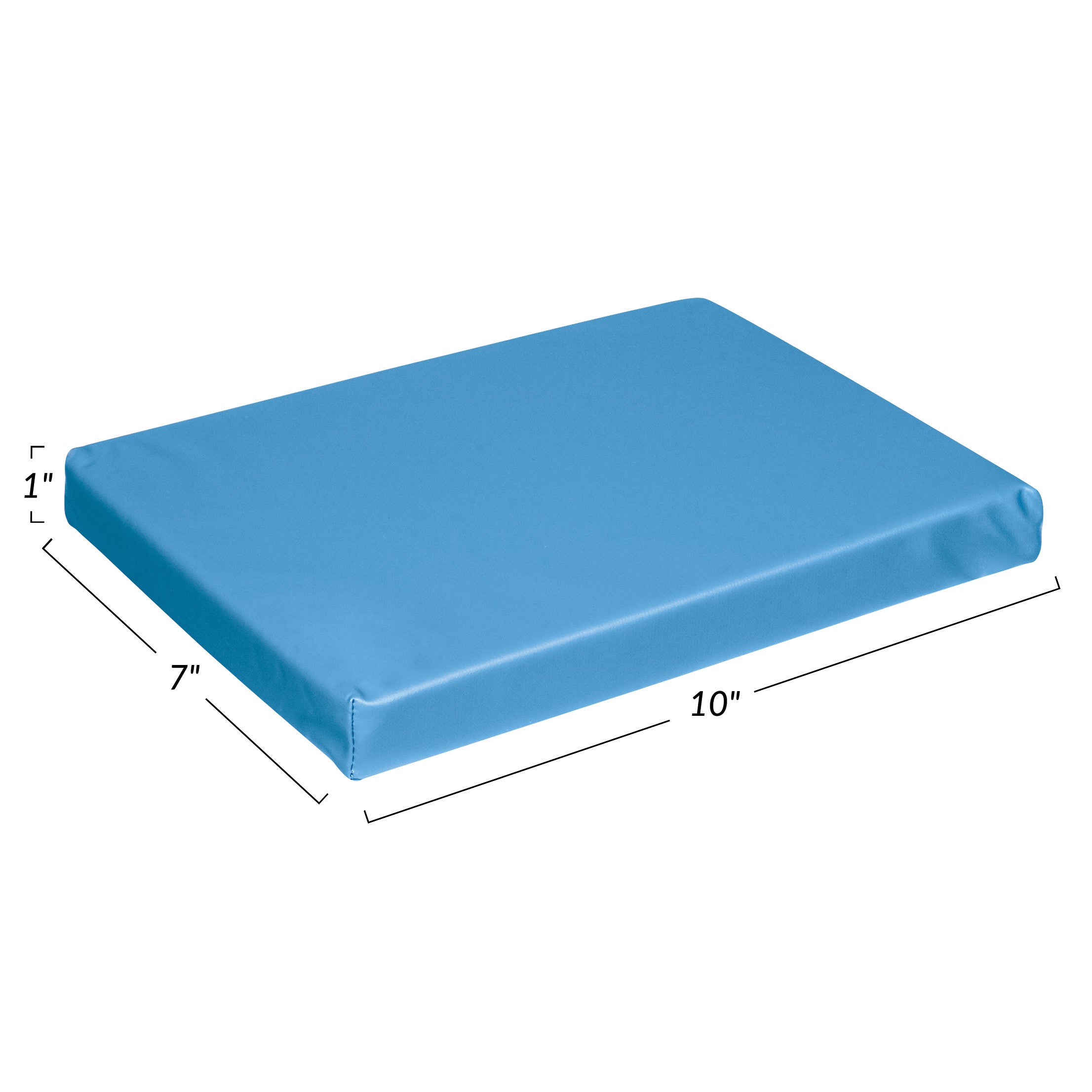 AliMed Vinyl-Covered Small Rectangle Positioner, blue, dimensions 10"x7"x1", used for positioning support.