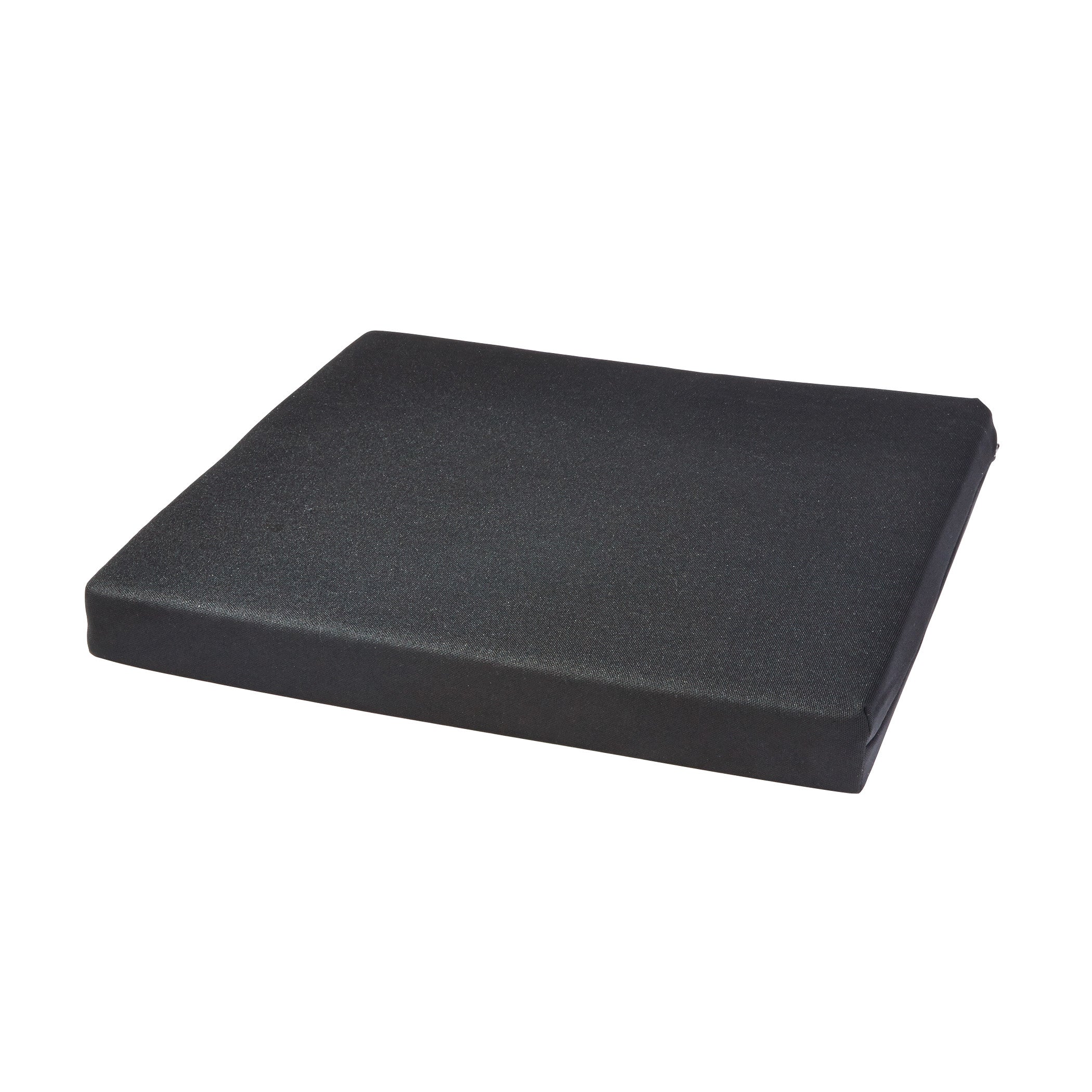 An AliMed Latex Comfort Wheelchair Cushion, a square, black cushion designed for wheelchair seating.