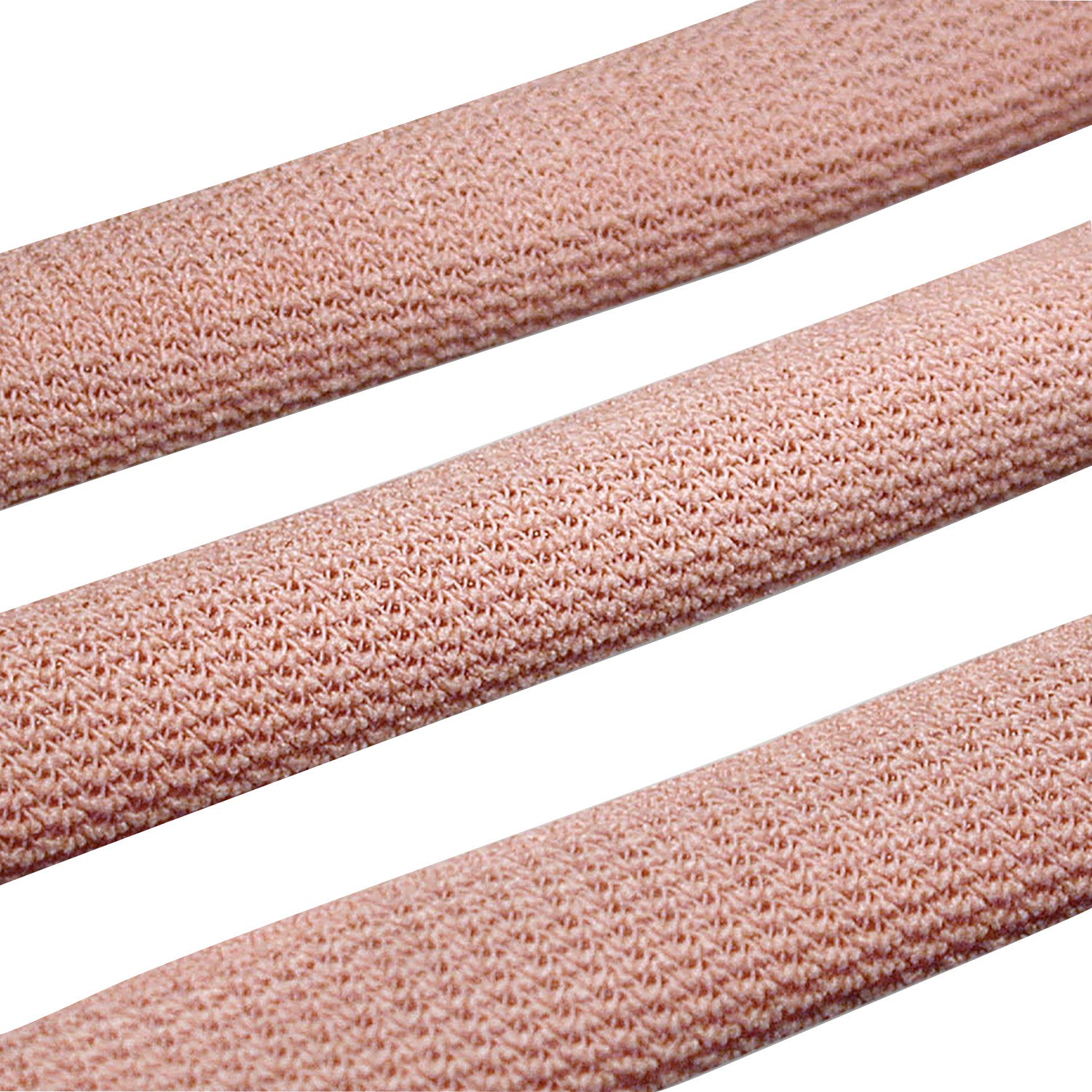 Close-up of three PediFix Visco-GEL Fully-Coated Digital Tubes in light pink with a textured surface.