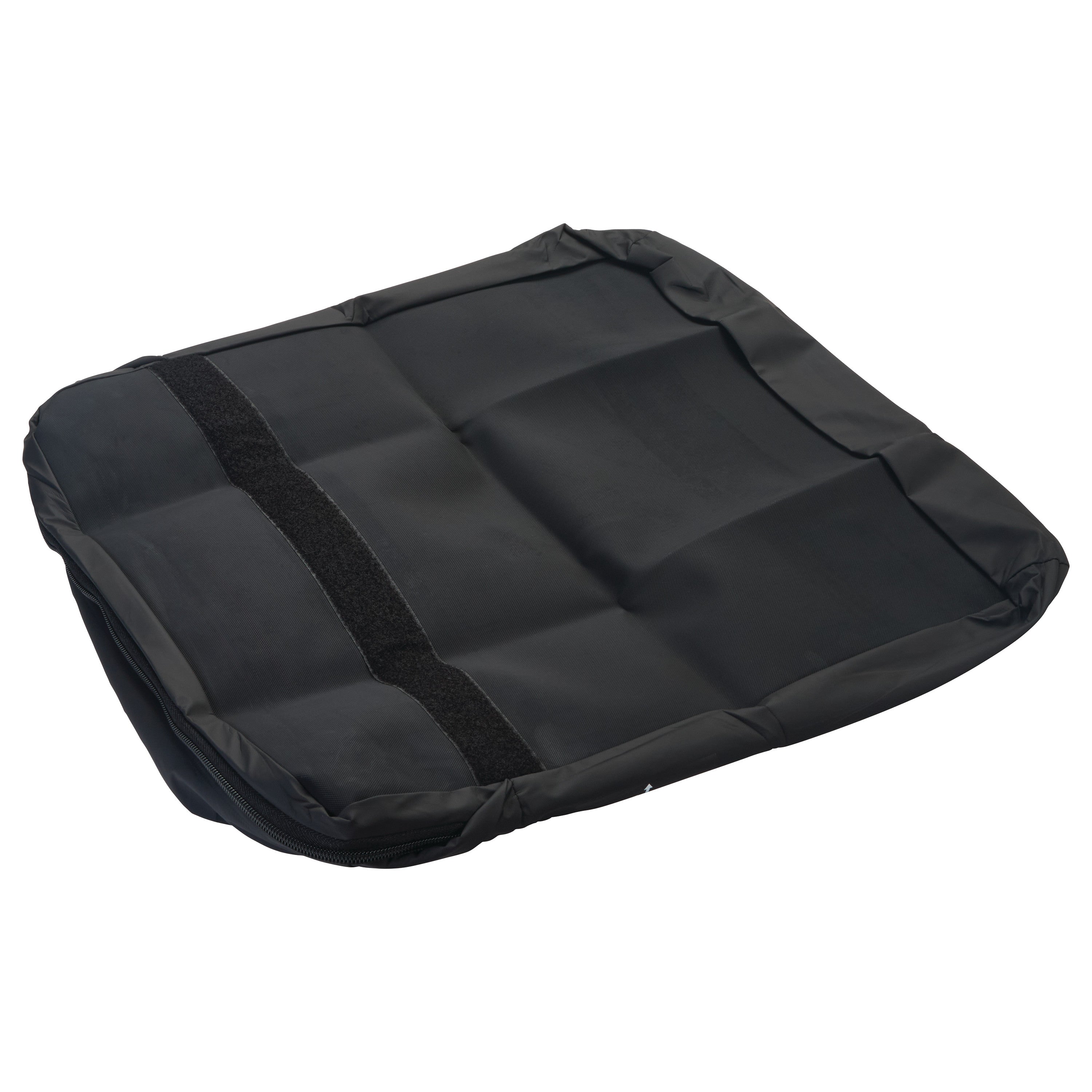 Heavy-Duty Replacement Cover for ROHO HIGH-PROFILE Wheelchair Cushion, shown in black with a textured strip down the center.