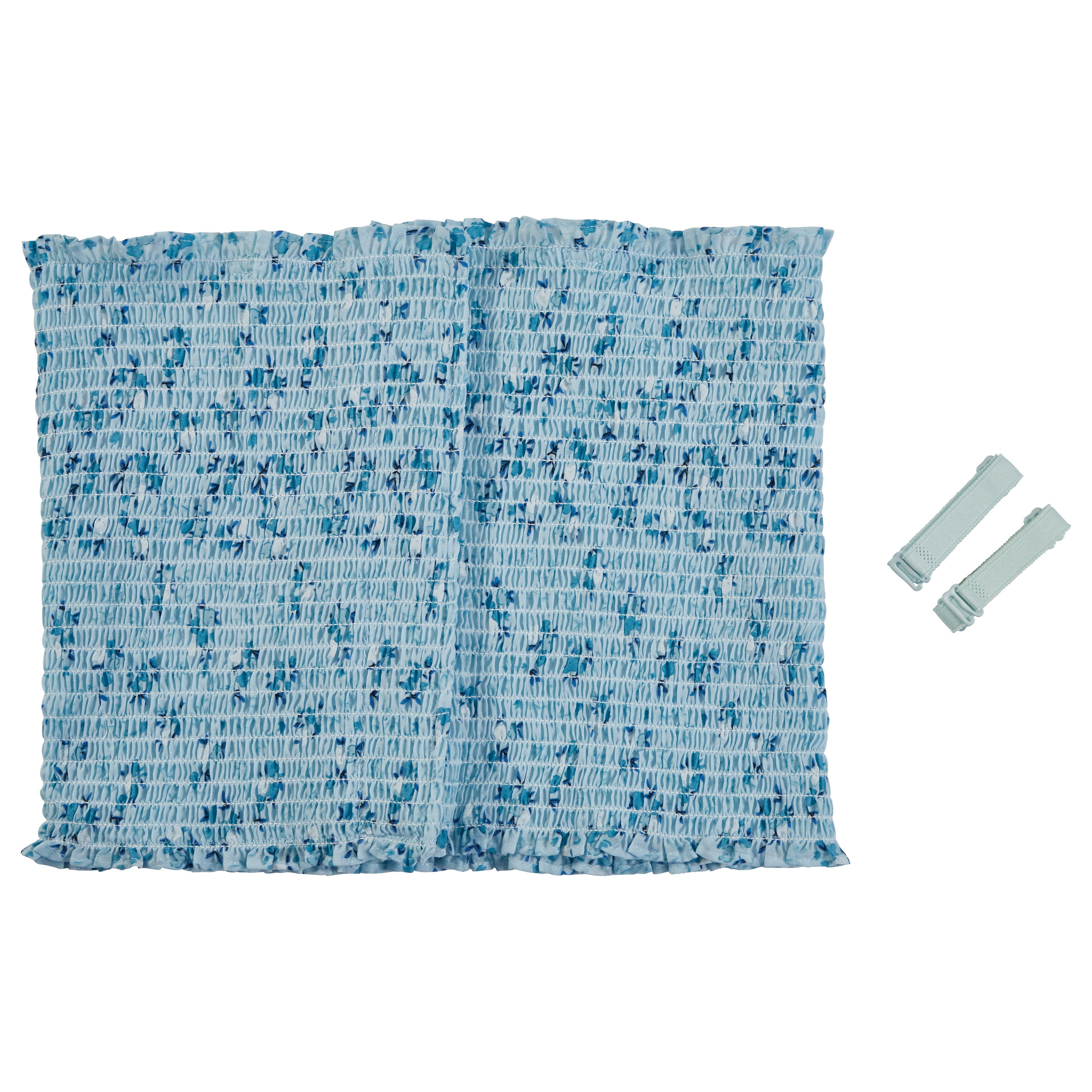 Expand-A-Band Lined Breast Binder, 12/Pack features a blue patterned fabric with two white elastic bands beside it.