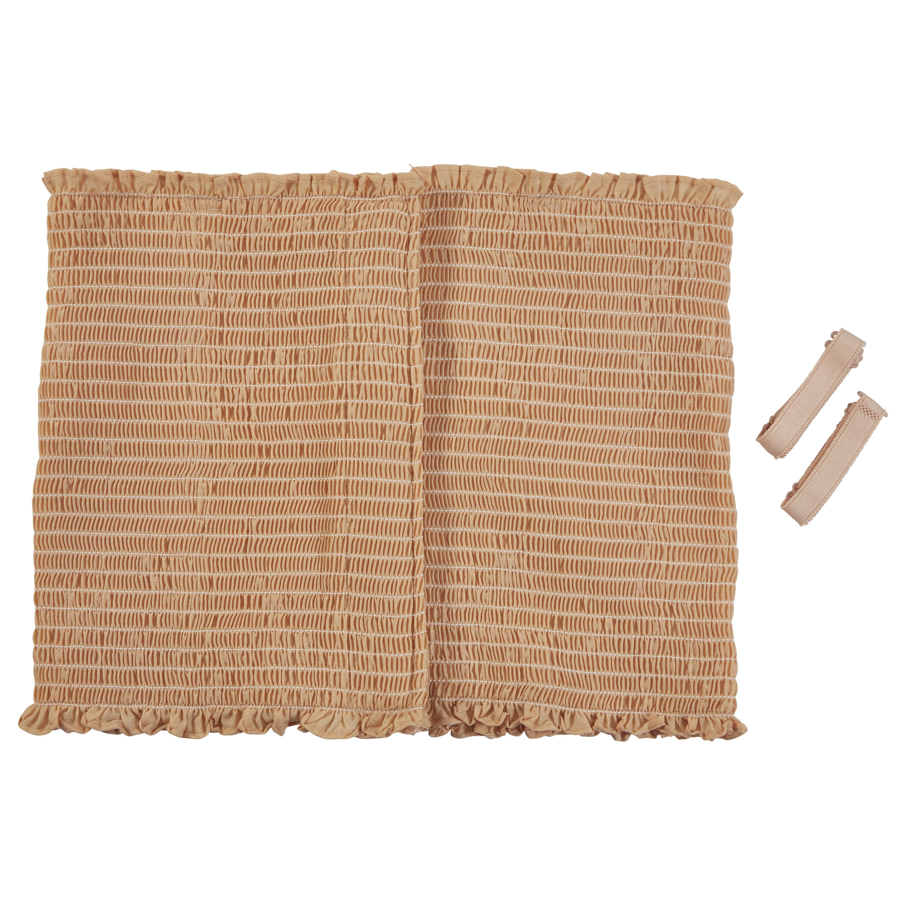 Expand-A-Band Lined Breast Binder, 12/Pack, shown in beige with a textured elastic design and ruffled edges. Includes two straps.