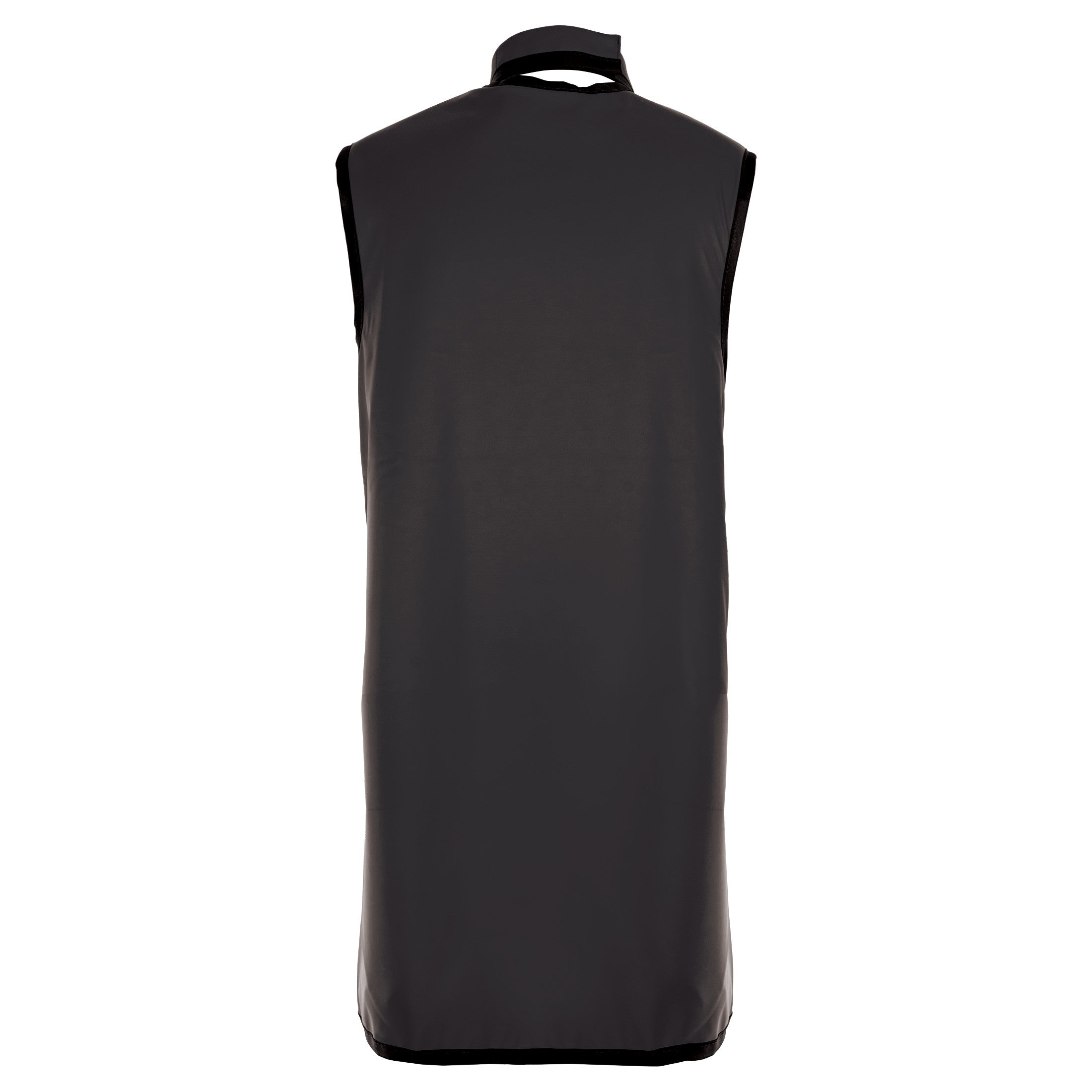 Back view of a Barrier Technologies UltraFlex Wrap with Support Lead-Free Apron, showing its sleeveless design and high collar.