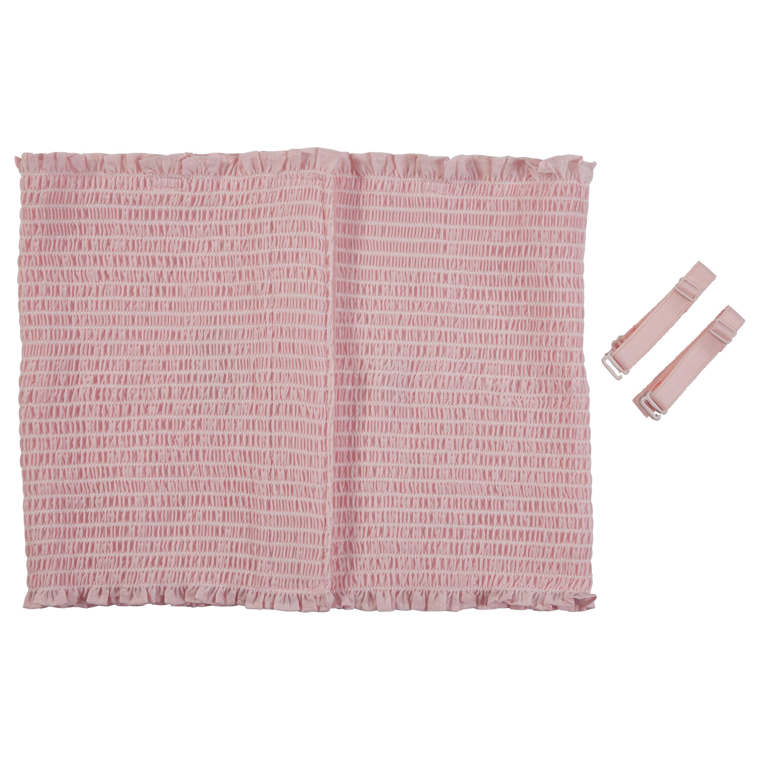 Pink Expand-A-Band Lined Breast Binder with a ruched texture, shown with two matching adjustable straps.