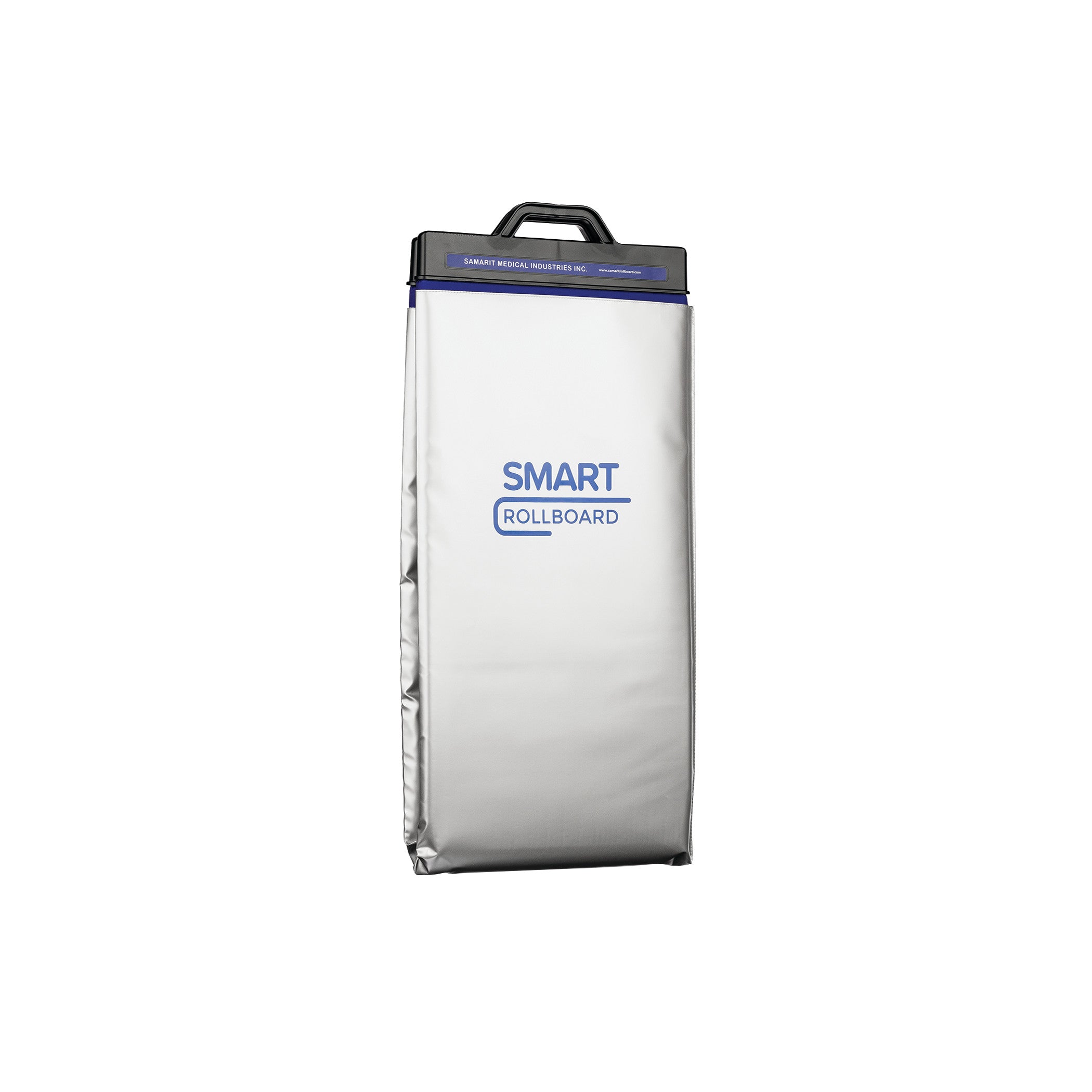 Silver SAMARIT SMART Rollboard with a handle, featuring the name in blue on the front.