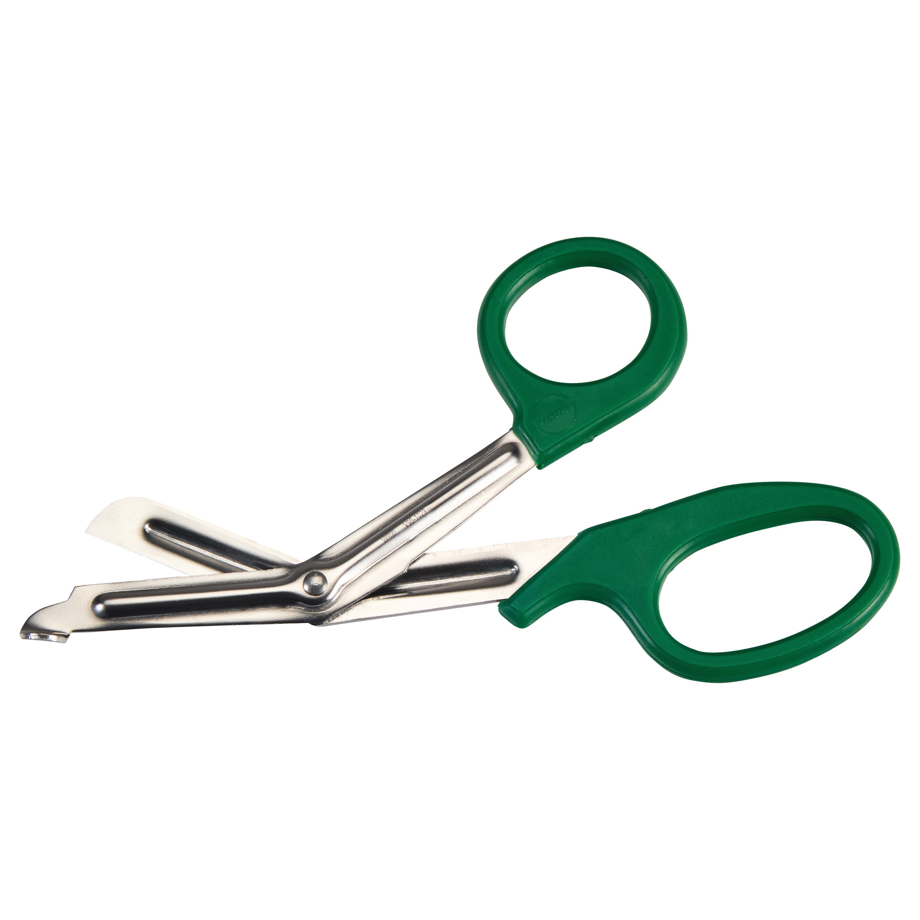 Miltex All-Purpose Utility Scissors with green handles and stainless steel blades, featuring a rounded tip for safety.