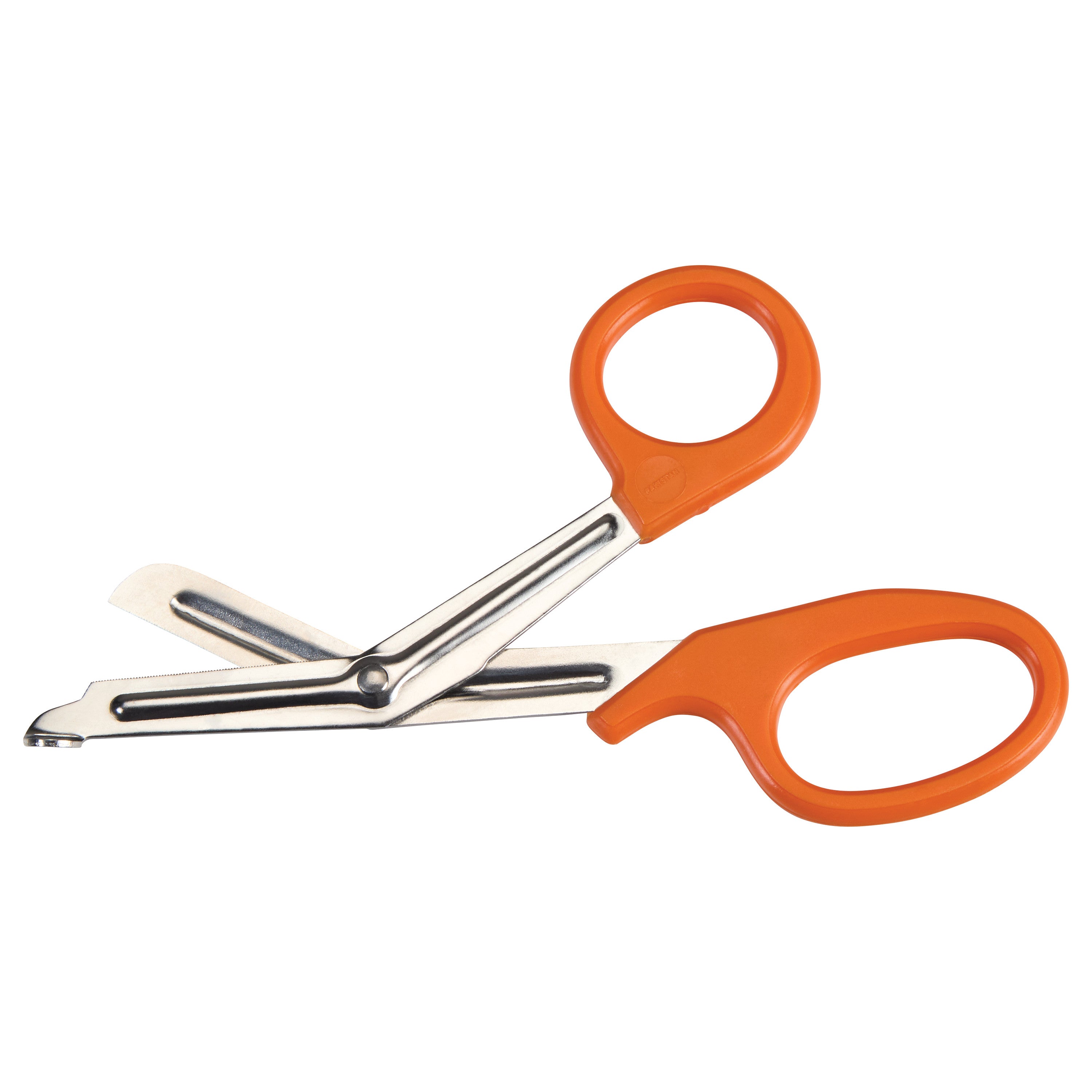 Miltex All-Purpose Utility Scissors with orange handles and stainless steel blades, featuring a blunt tip for safety.