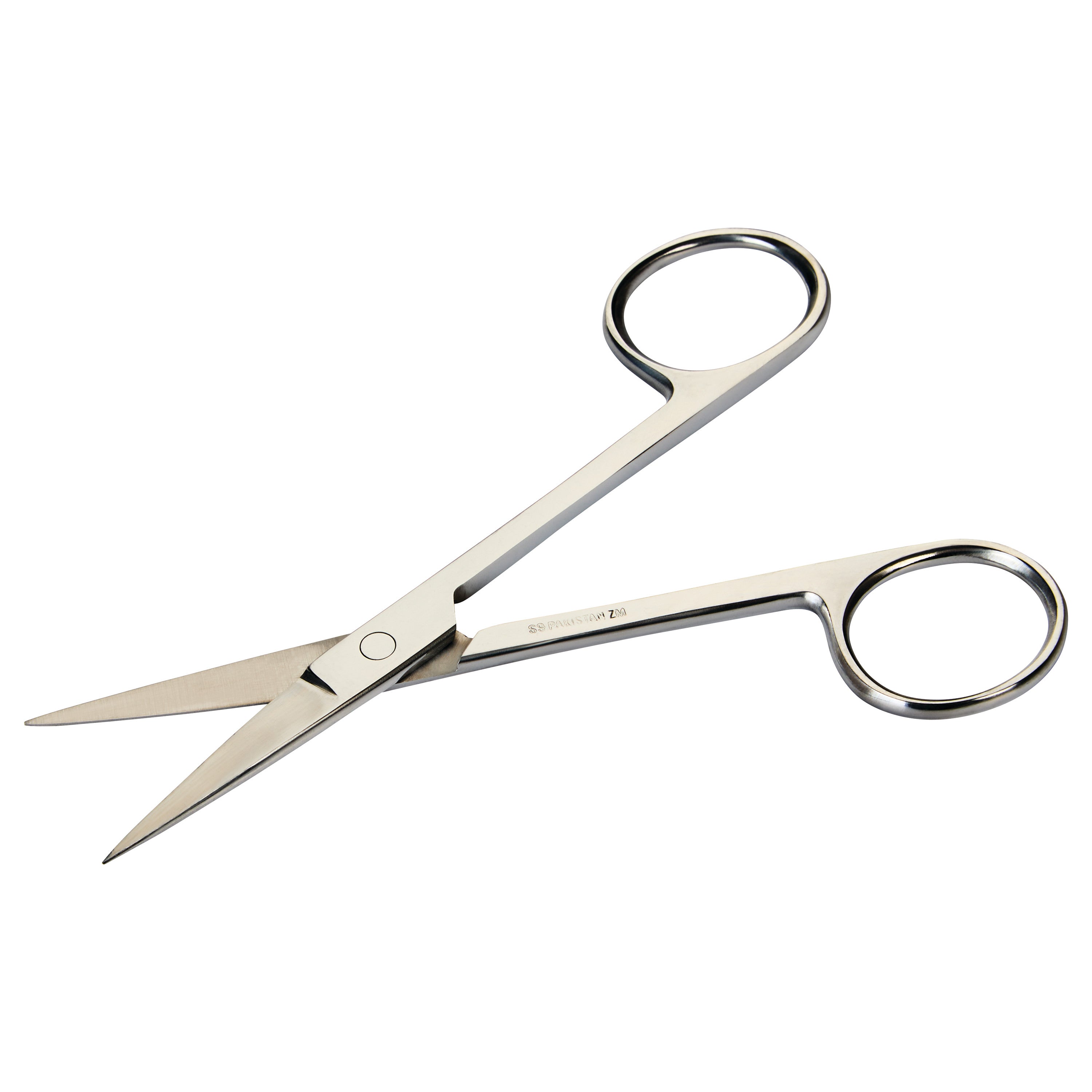 A pair of stainless steel Operating Scissors with sharp, straight blades and round finger loops, shown against a white background.