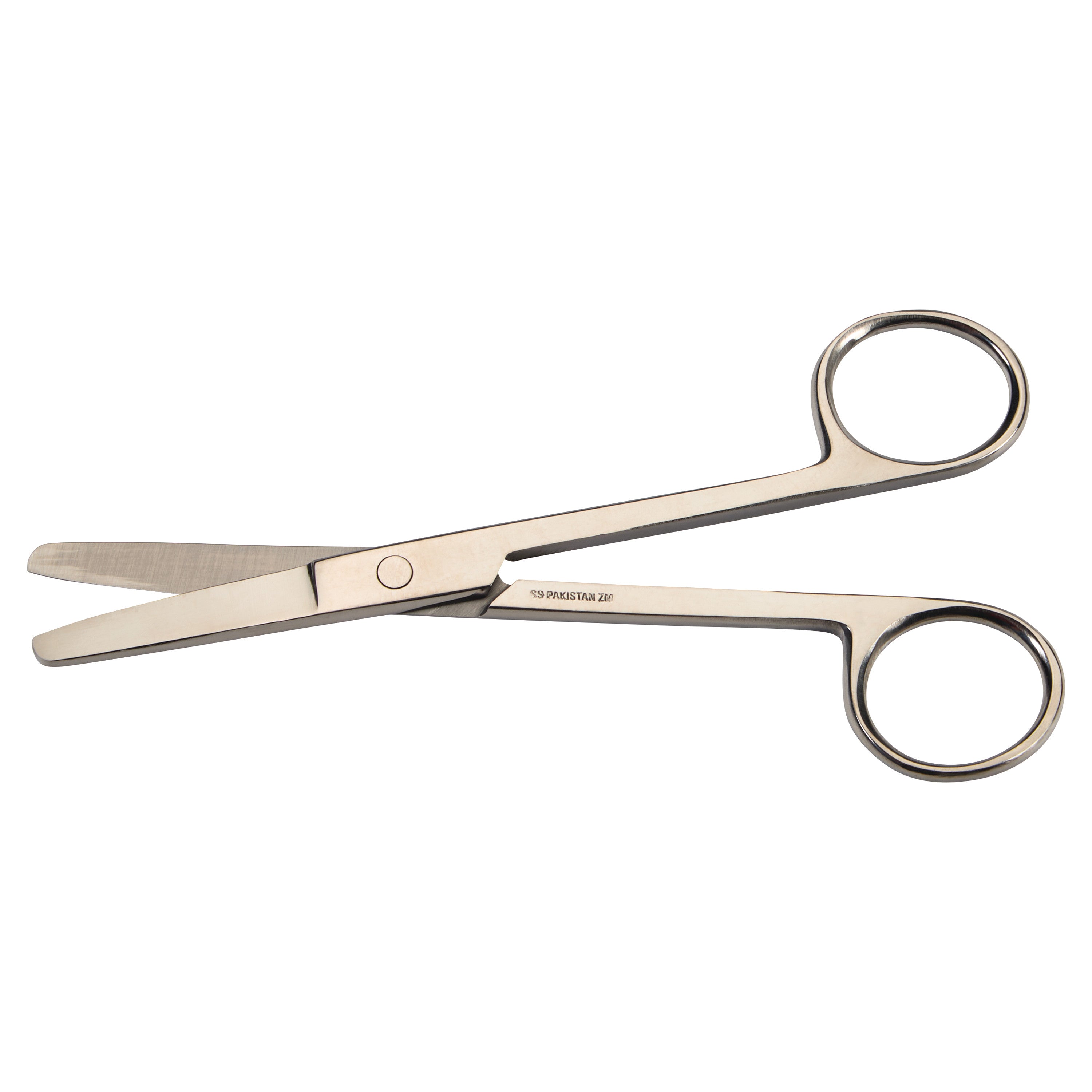 Stainless steel Operating Scissors with blunt tips and finger loops, used for surgical or medical purposes.