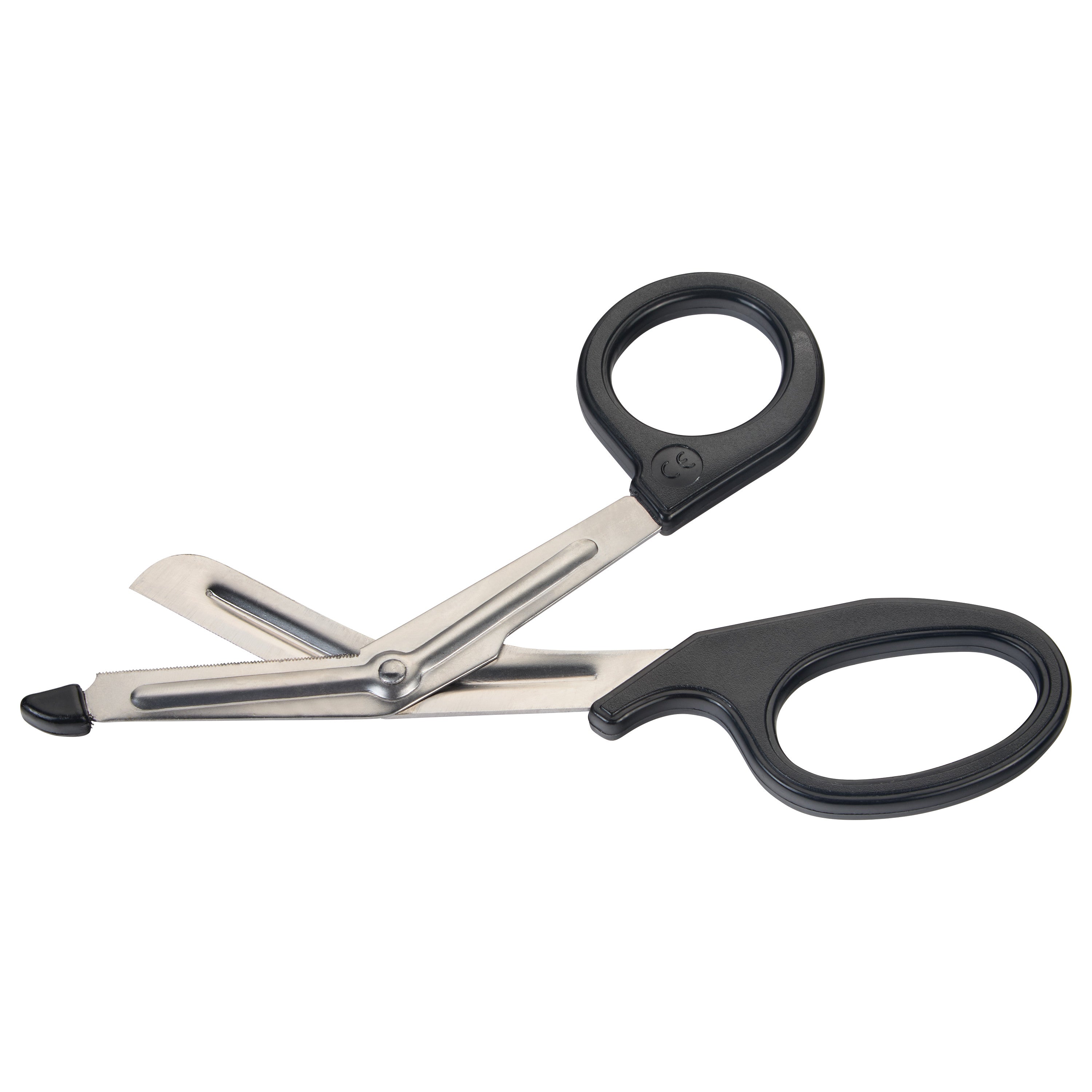 All-Purpose Utility Scissors with black handles and stainless steel blades. The tip is blunt for safety.