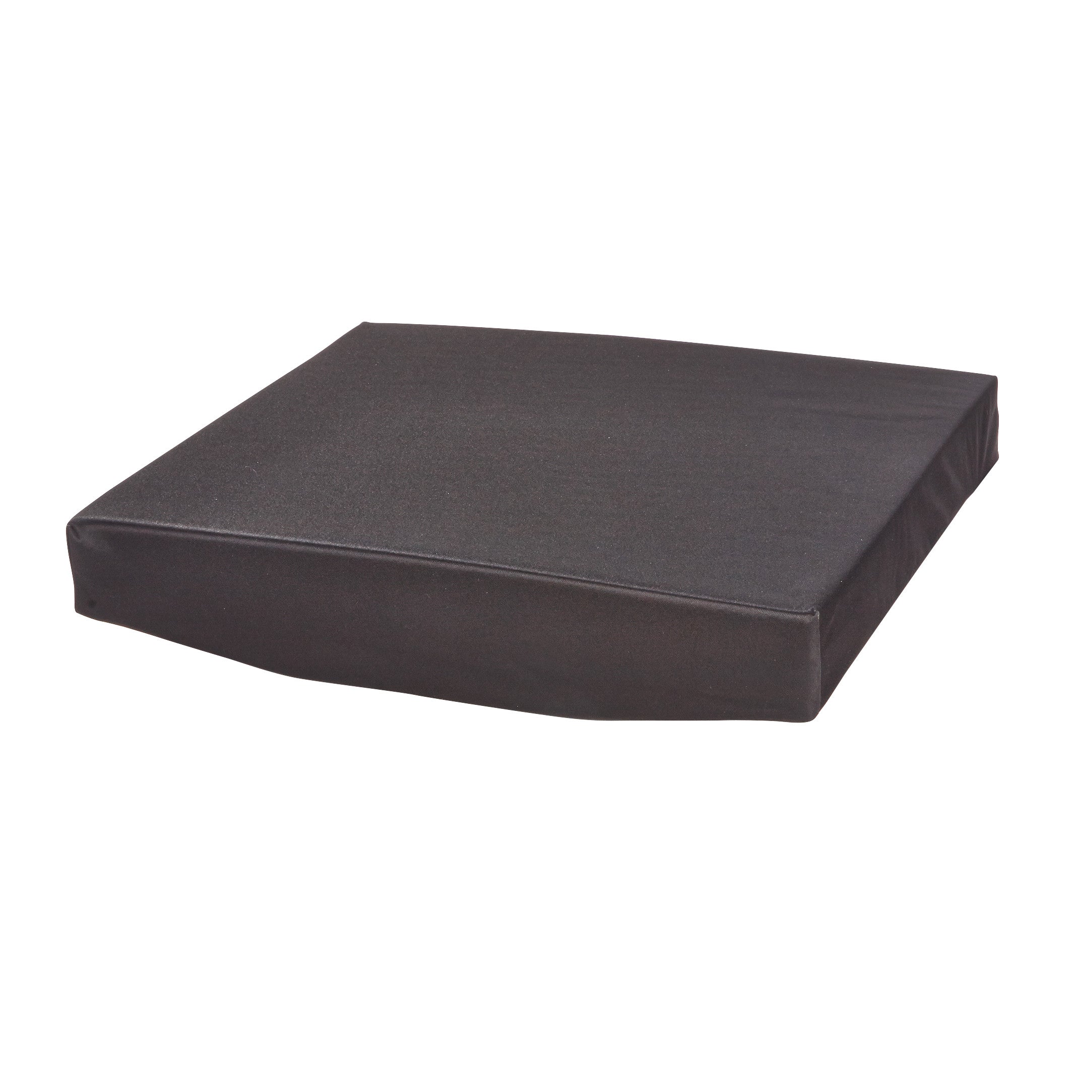 AliMed T-Foam Combo Foam Solid Seat Insert Wheelchair Cushion, a square black cushion designed for wheelchair seating support.