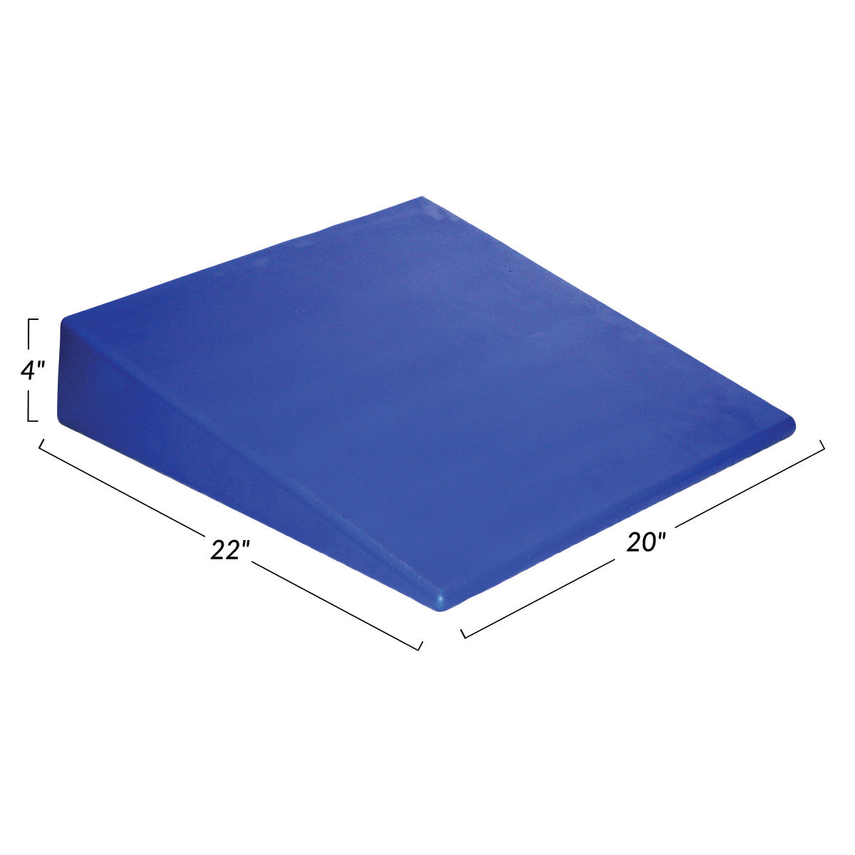 Skillbuilders Positioning Wedge is a blue foam wedge measuring 22 inches by 20 inches with a height of 4 inches.