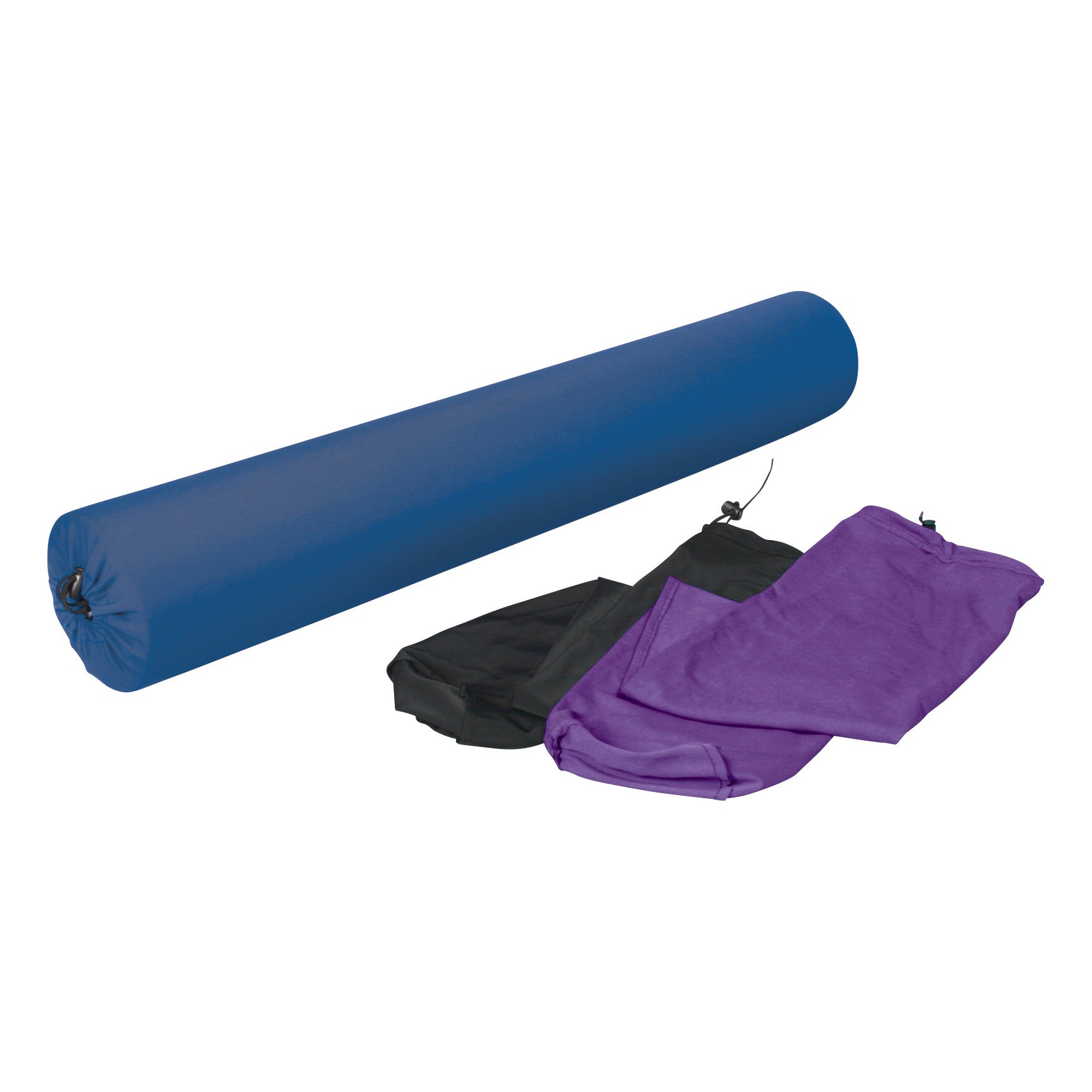 AliMed Foam Roller Cover shown with a blue foam roller and black and purple removable covers.