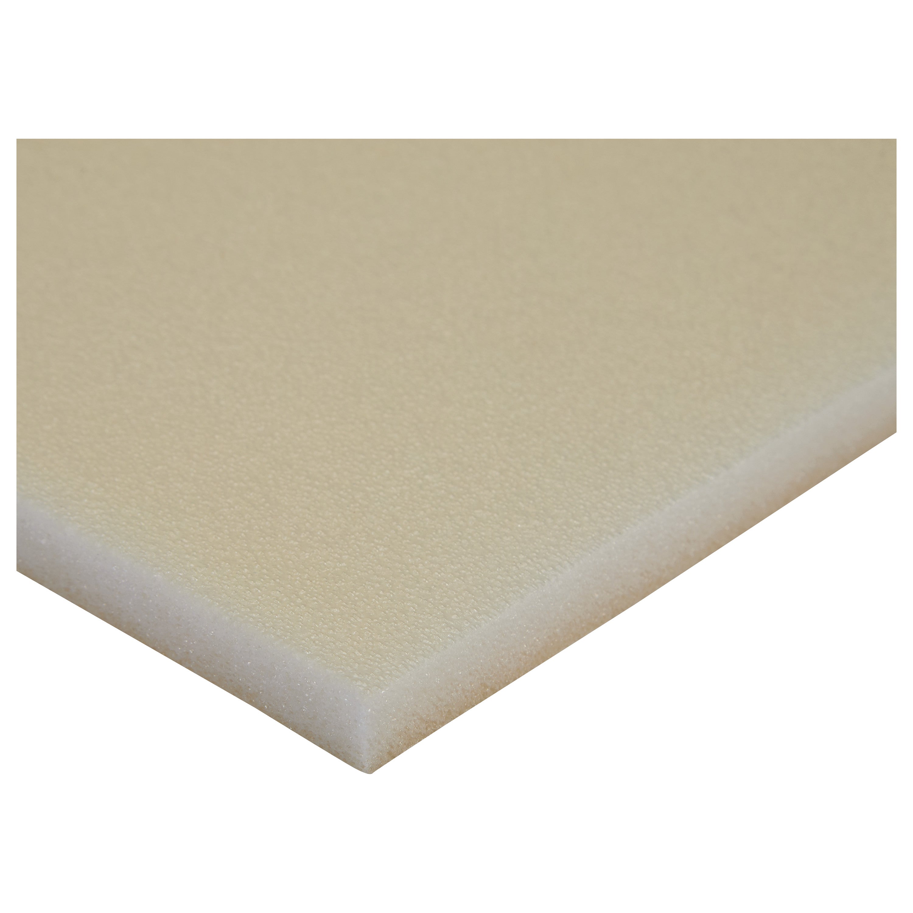Close-up of a beige AliMed AliPlast XPE foam sheet with a textured surface and smooth edges.