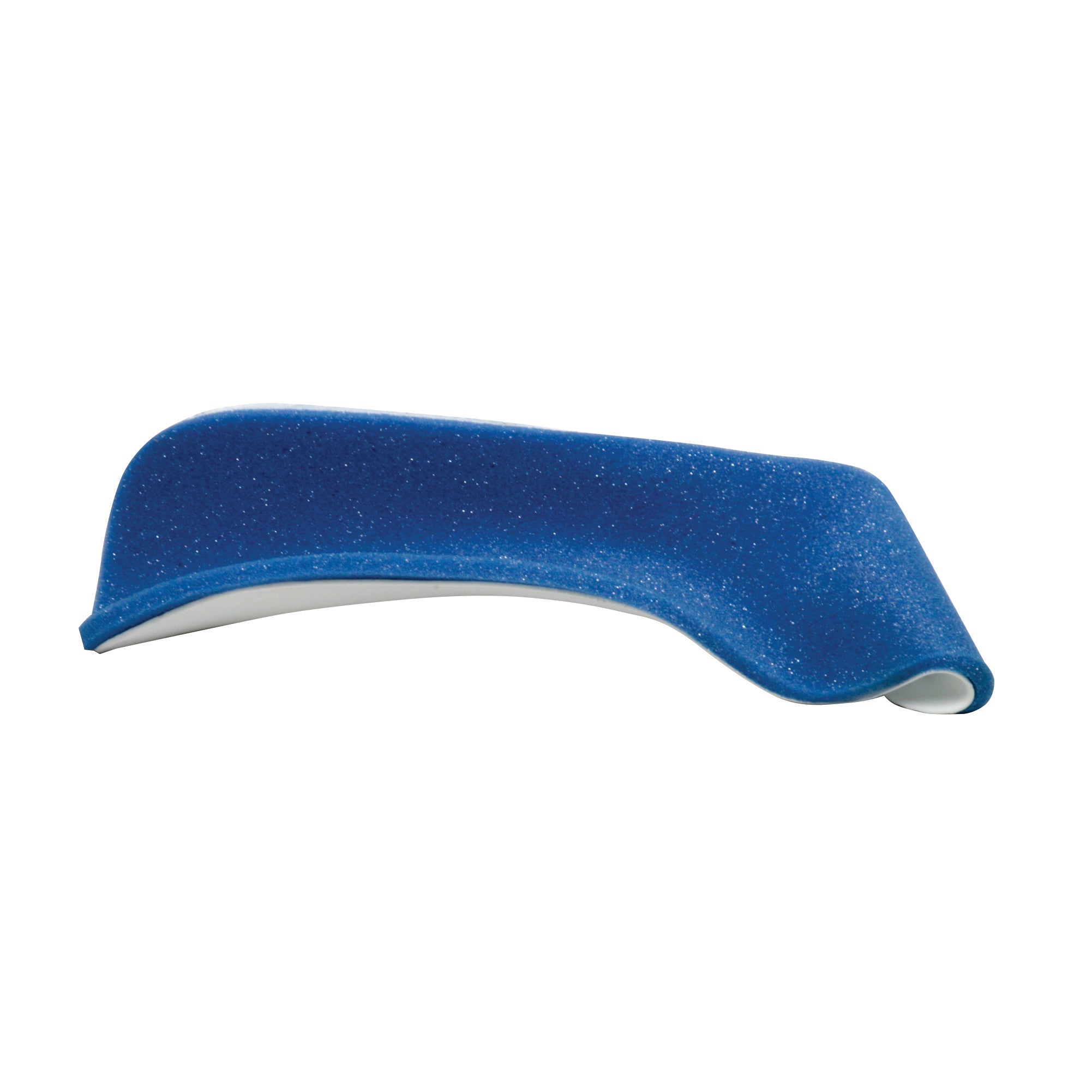 Aluminum Colles Splint with a blue foam lining is shown, featuring a contoured shape for supporting wrist fractures.