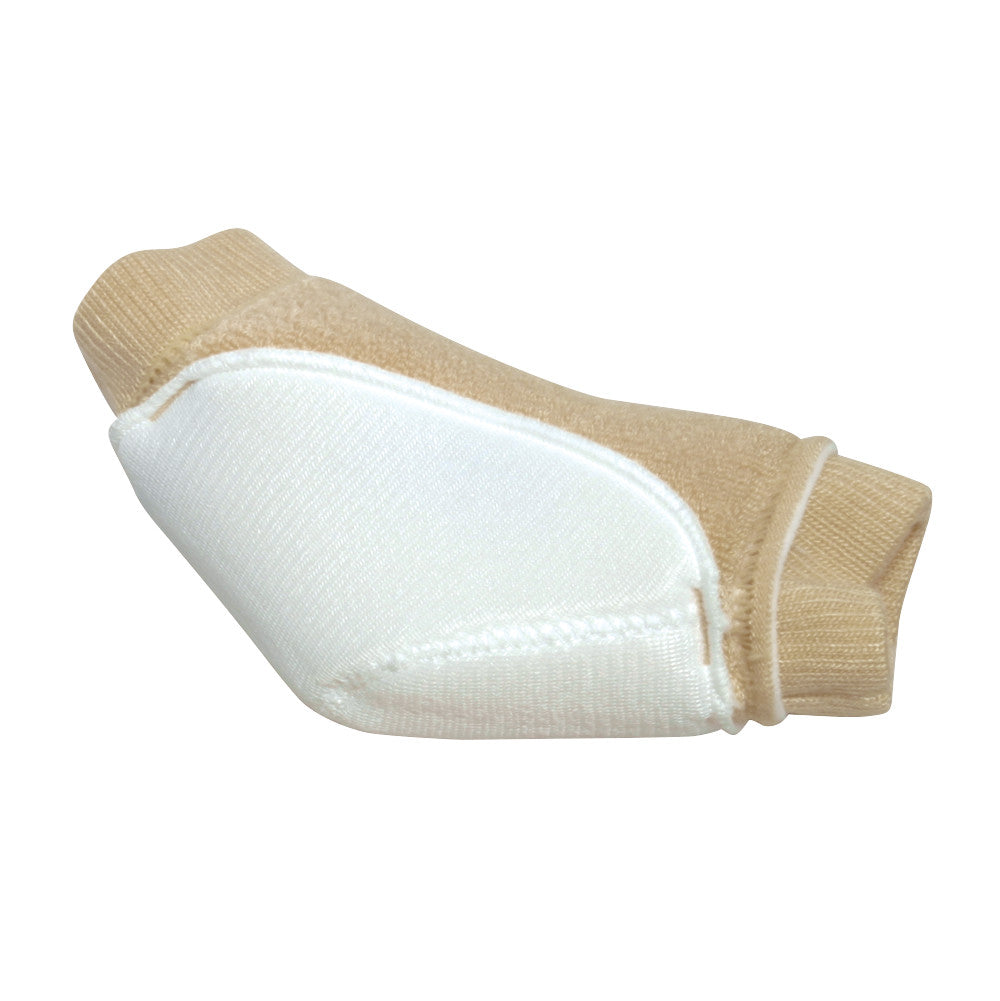 Heelbo Heel/Elbow Protector in beige with a soft white pad, designed for cushioning and protection, featuring elastic cuffs.