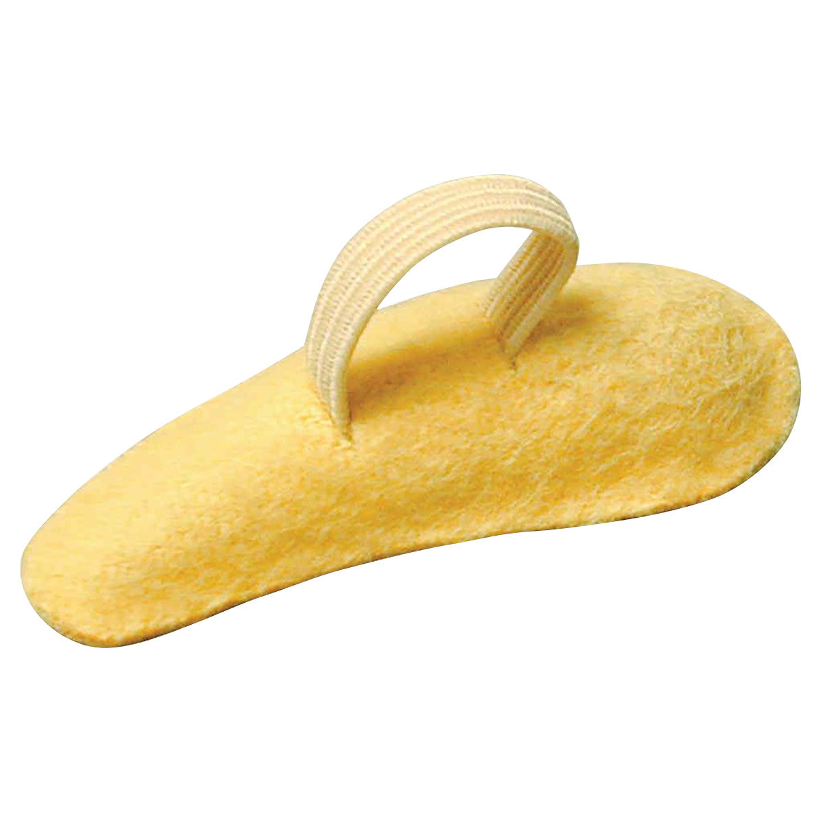 PediFix FELTastic Hammer Toe Cushion, a soft, felt pad with an elastic loop, designed to relieve pressure on toe joints.