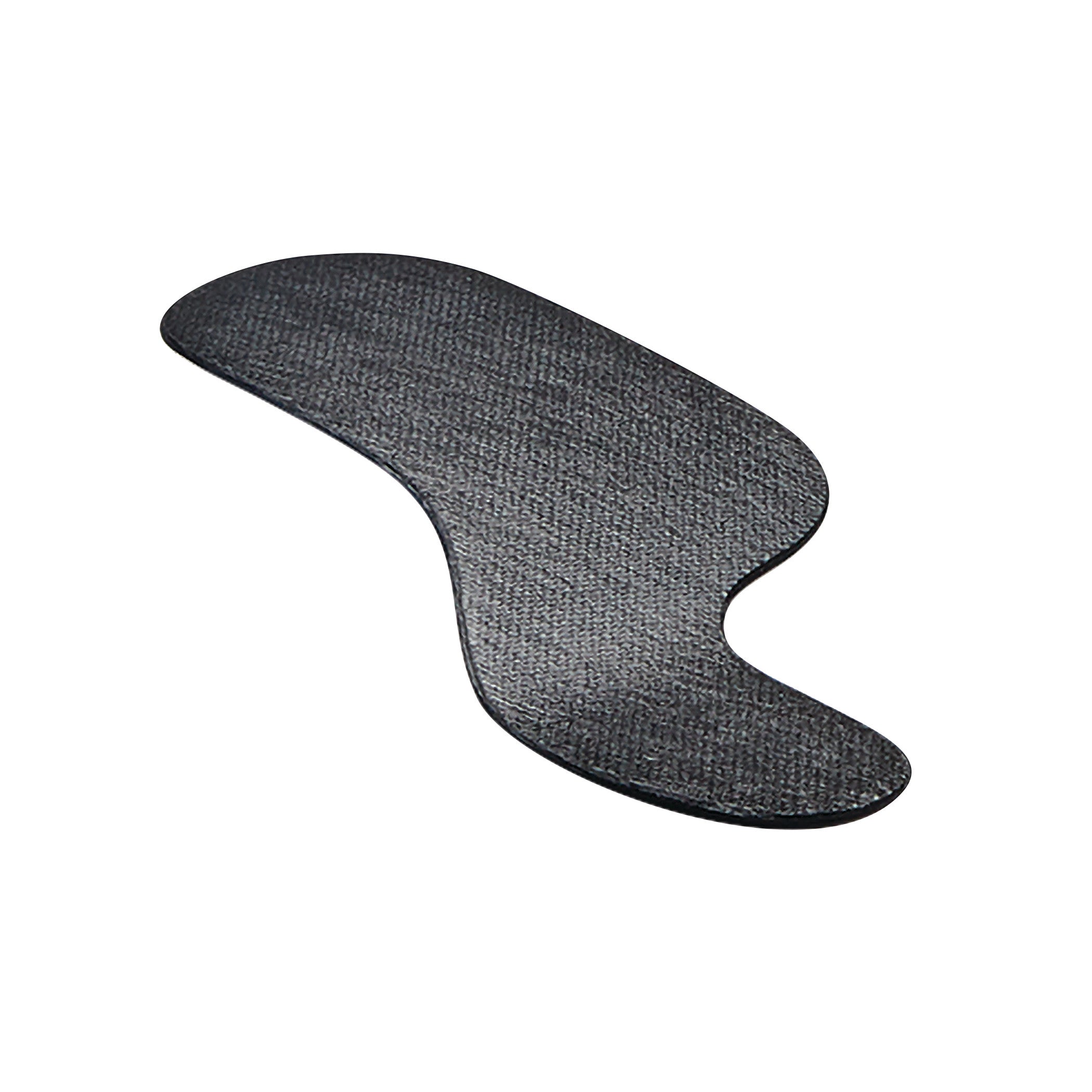 The Carboplast Thermoplastic Long Contoured Morton's Toe Plate is a black, contoured foot orthotic designed for support and alignment.