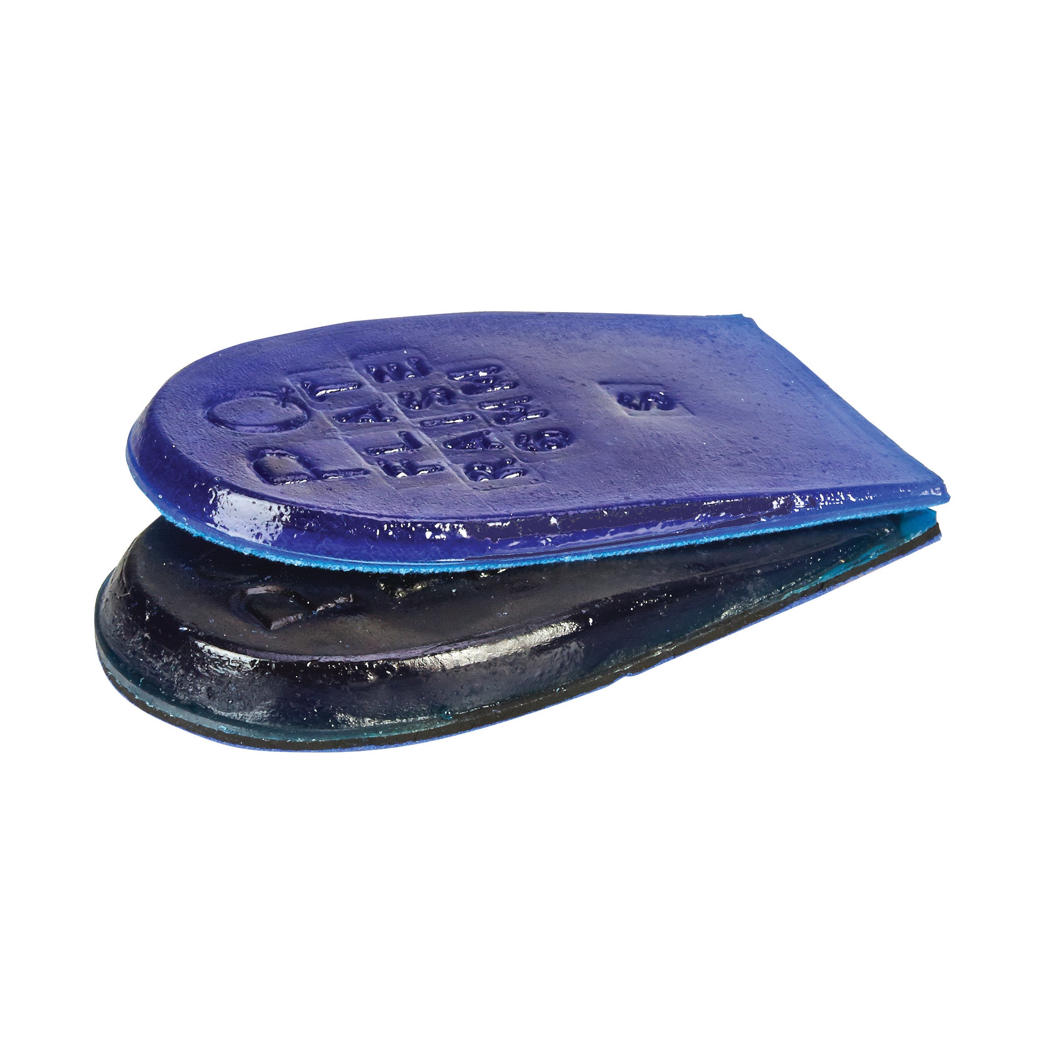 AliMed Leg-Length Discrepancy Pad, shown in blue, reduces uneven leg length. It has textured surface details.