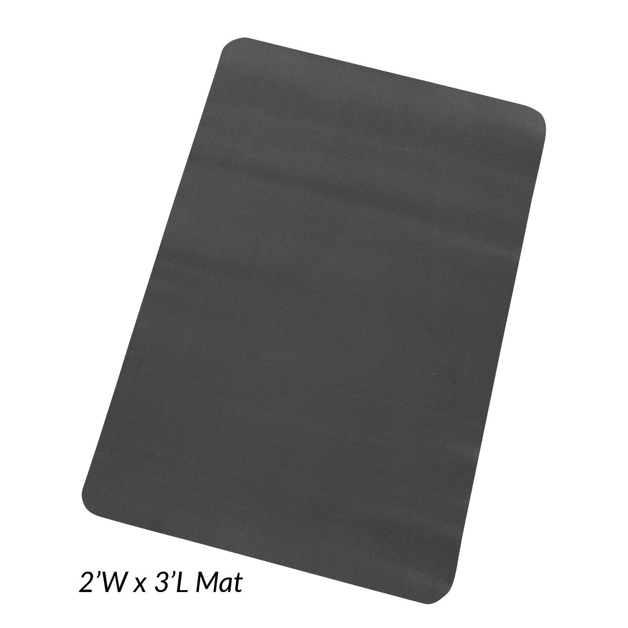 The AliMed Safety NoSlip Mat is a rectangular, dark-colored mat measuring 2 feet wide by 3 feet long with rounded corners.