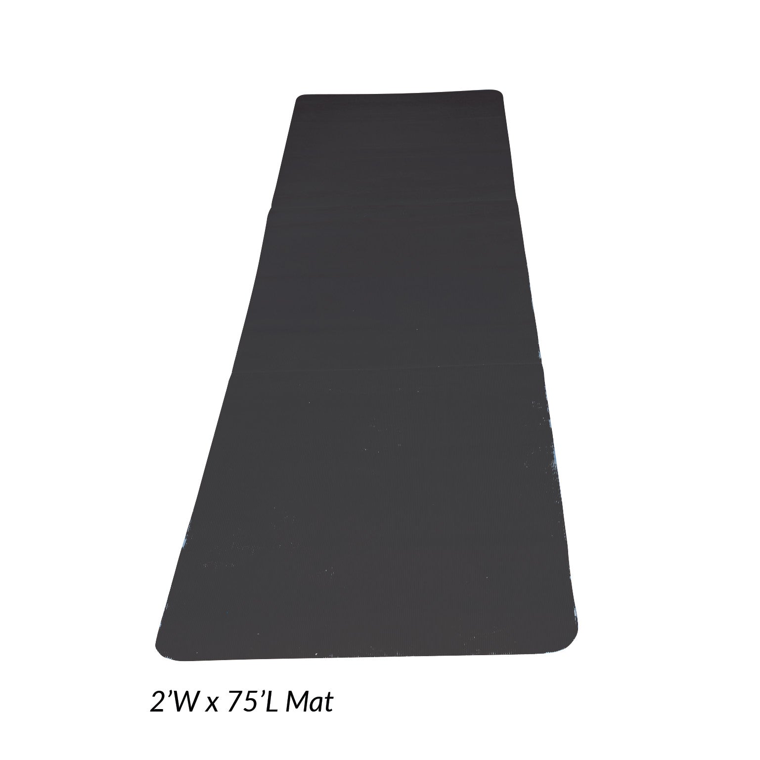 The AliMed Safety NoSlip Mat is a long, rectangular black mat measuring 2 feet in width and 75 feet in length.