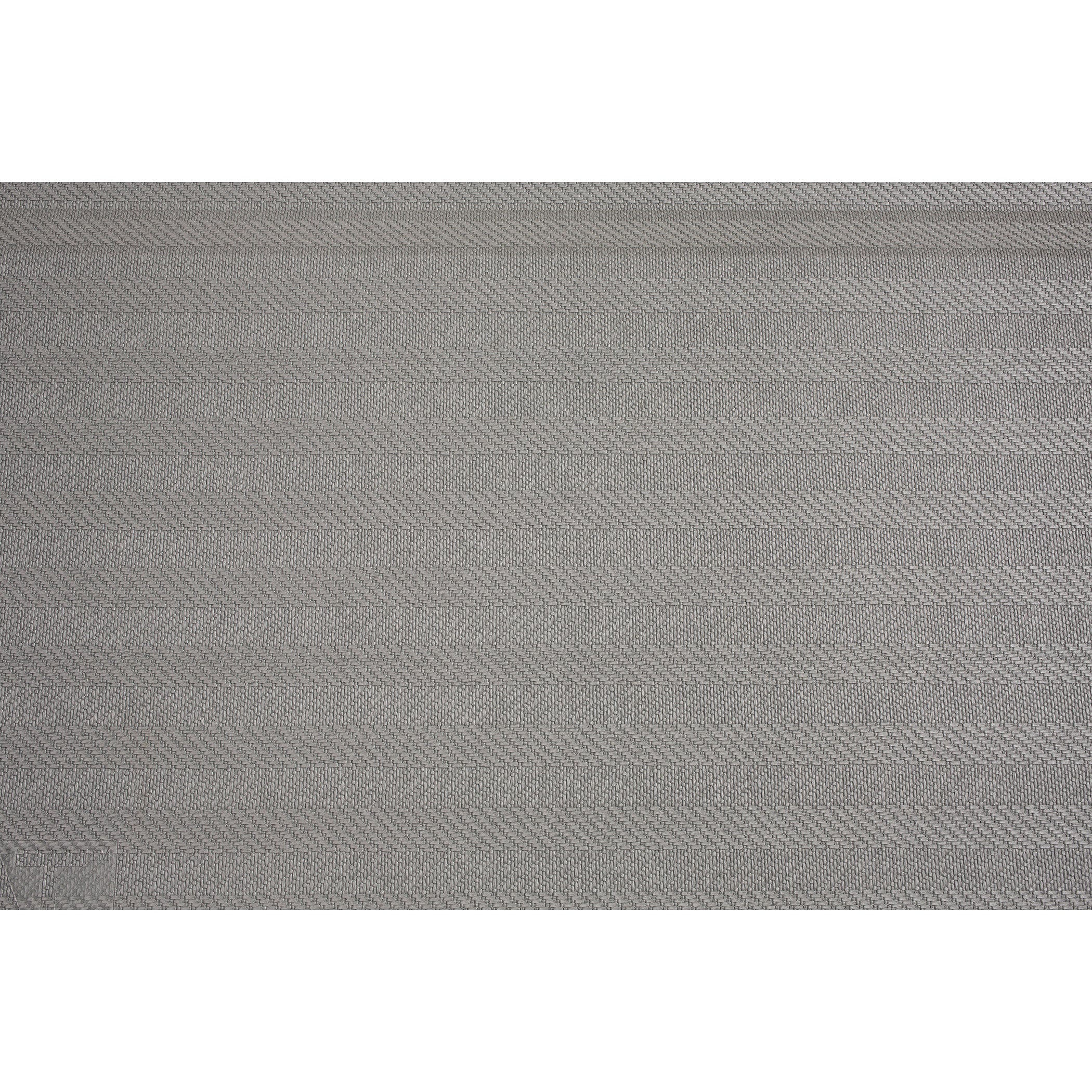 FLATMAT Bedside Fall Mat in gray, featuring a subtle herringbone pattern, designed to provide safety and cushioning beside a bed.