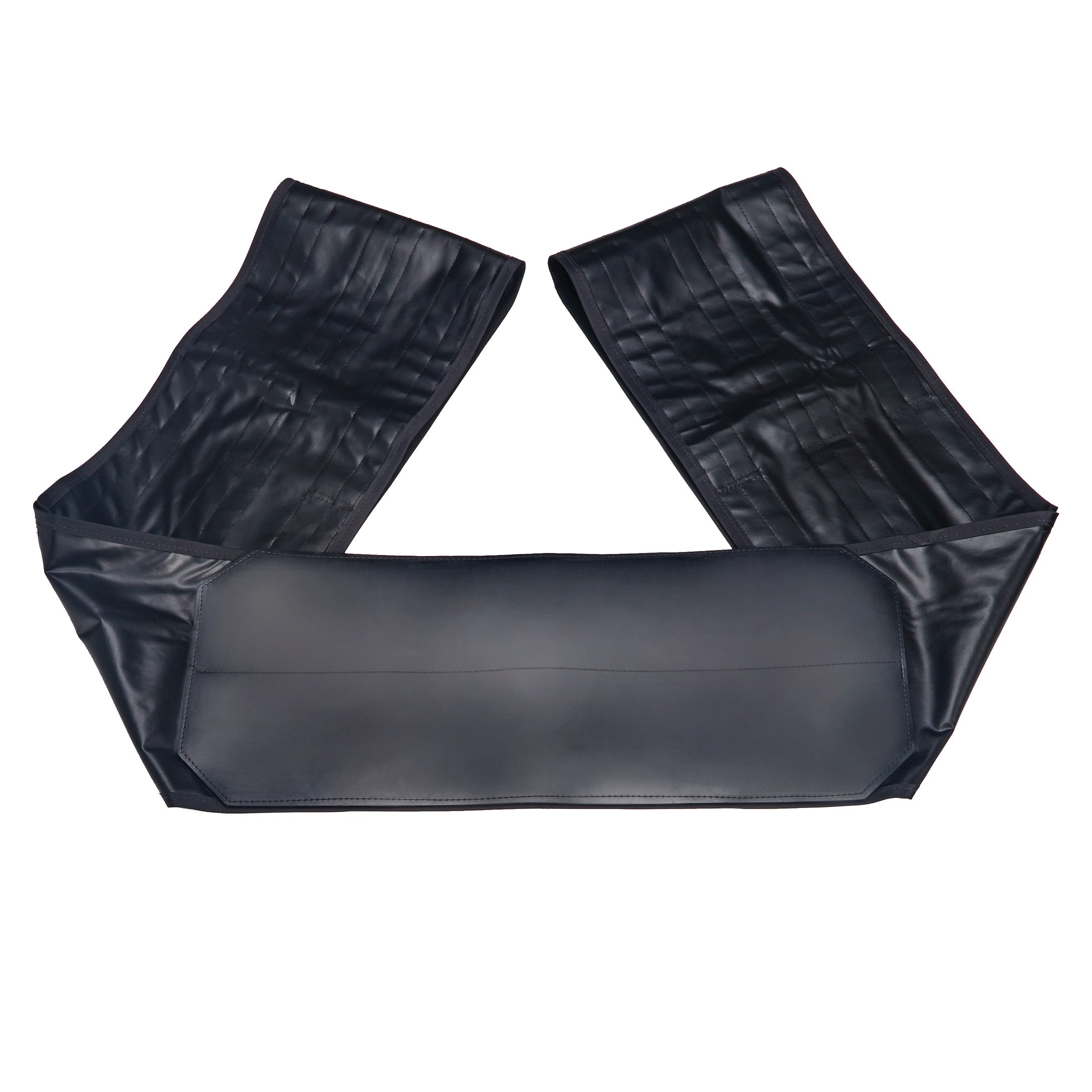 AliMed Nonmetallic Operating Room Table Strap with Compression Pad, featuring a wide black strap and adjustable panels.