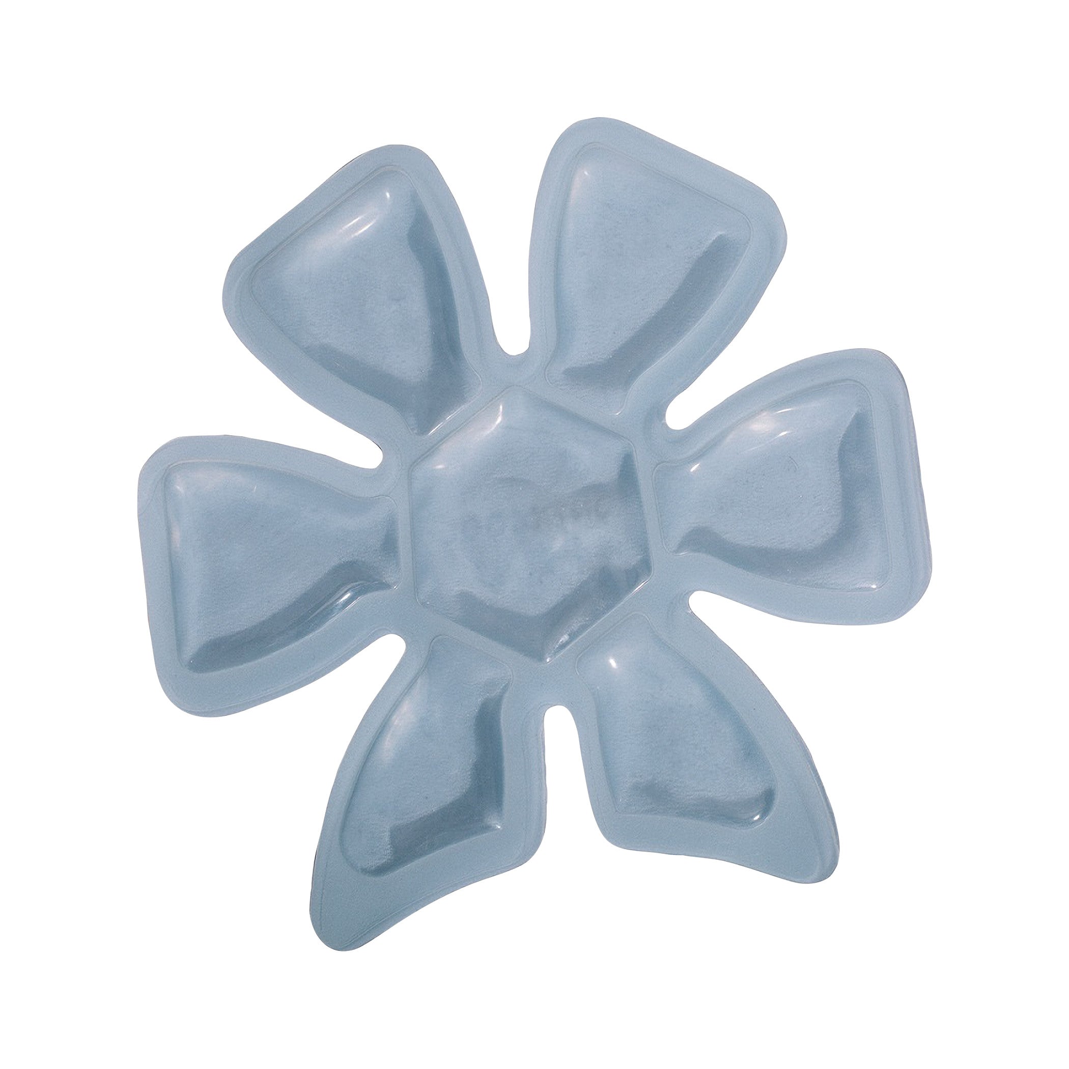 The Xena Therapies Onyx Cool Cap, a light blue, petal-shaped cooling gel pack, designed for pain relief and comfort, is displayed.