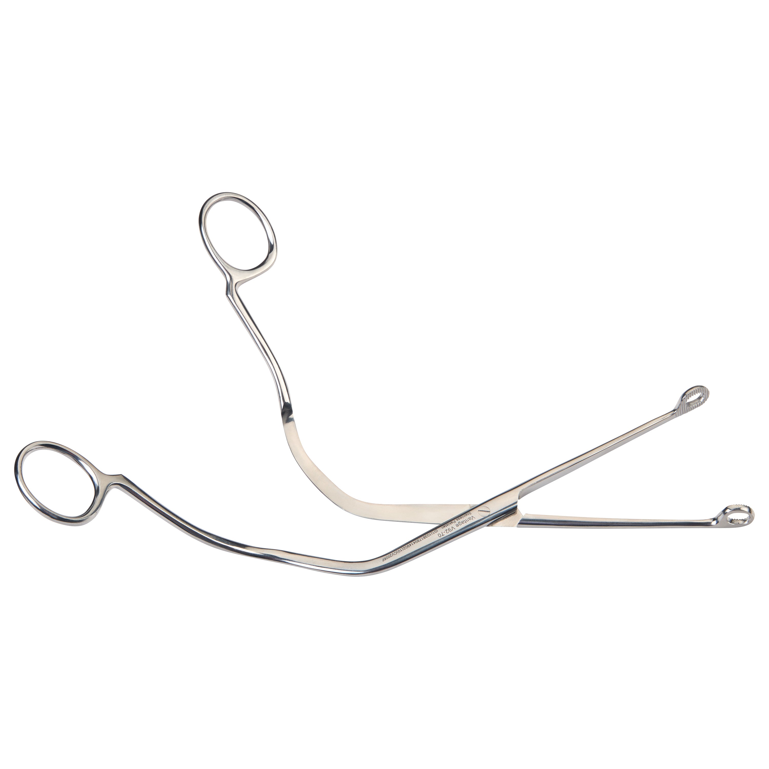 Miltex Vantage Magill Endotracheal Catheter Introducing Forceps are shown. They are stainless steel with looped handles.