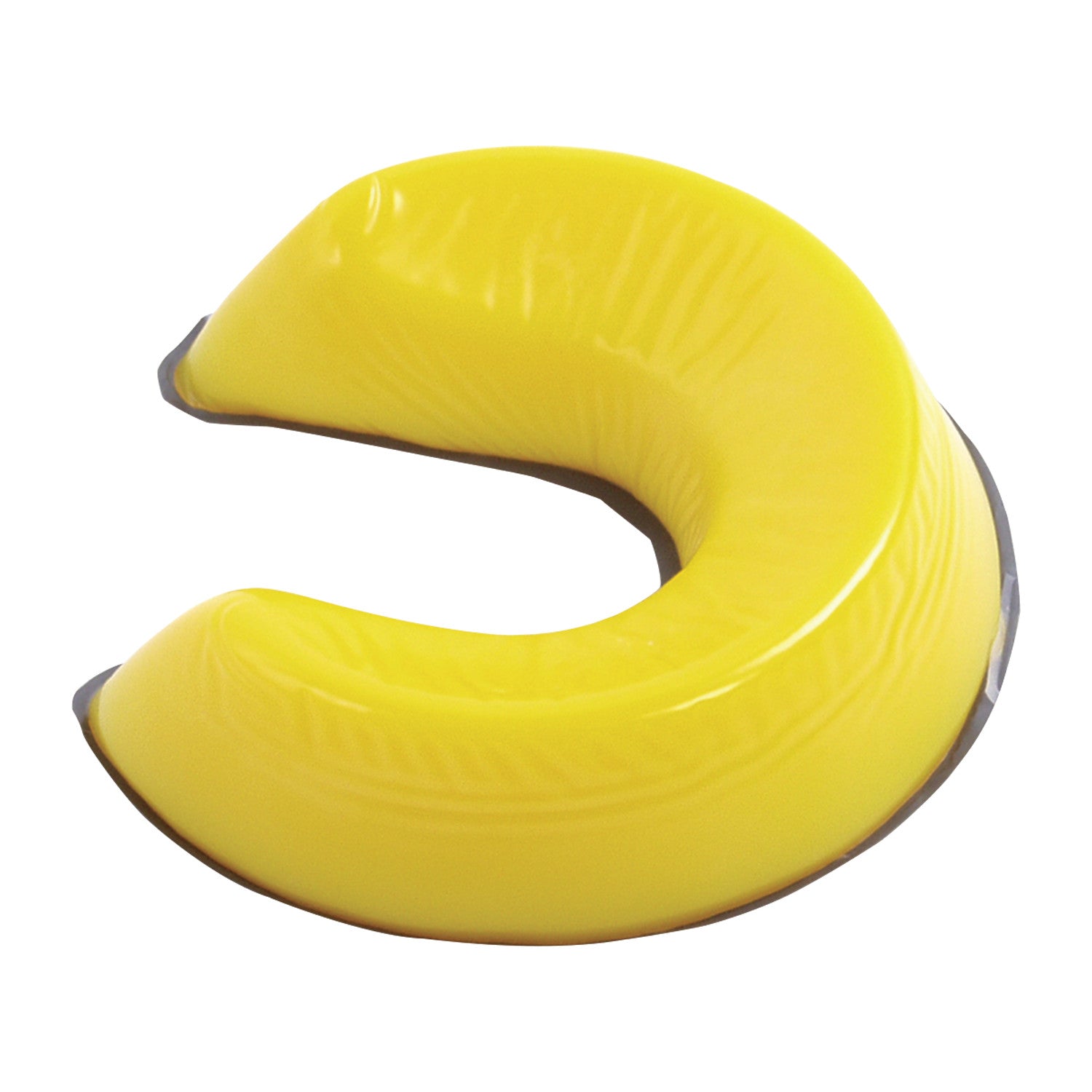 The AliMed AliLite Horseshoe Positioner is a yellow, U-shaped cushion designed for stabilizing individuals during medical procedures.